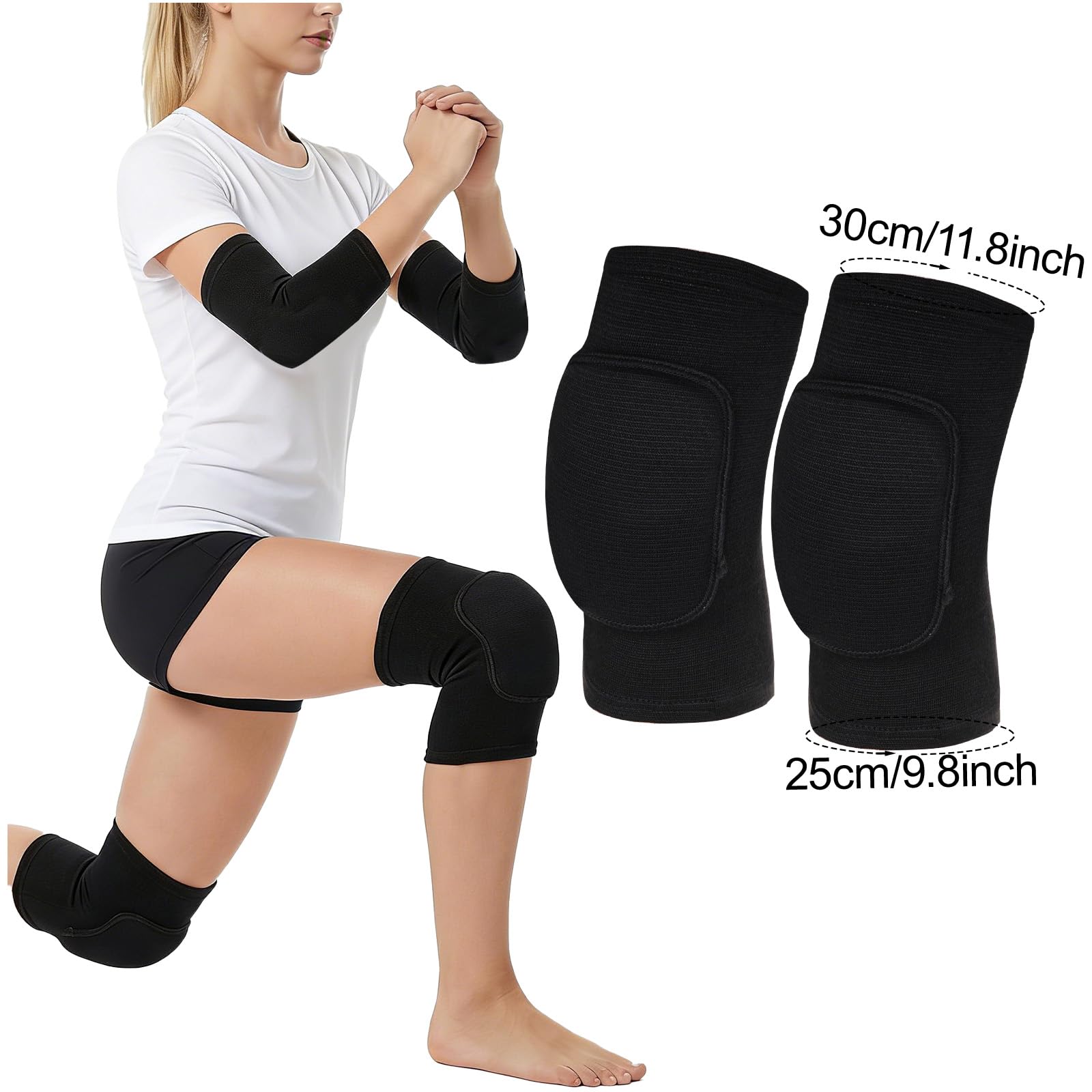 Sucrain Knieschützer, weich, atmungsaktiv, für Damen und Herren, Knieschützer, Kniebandage für Volleyball, Fußball, Basketball, Cheerleading, Tanzen, Yoga, Tennis, Laufen, Radfahren, Workout, Klettern