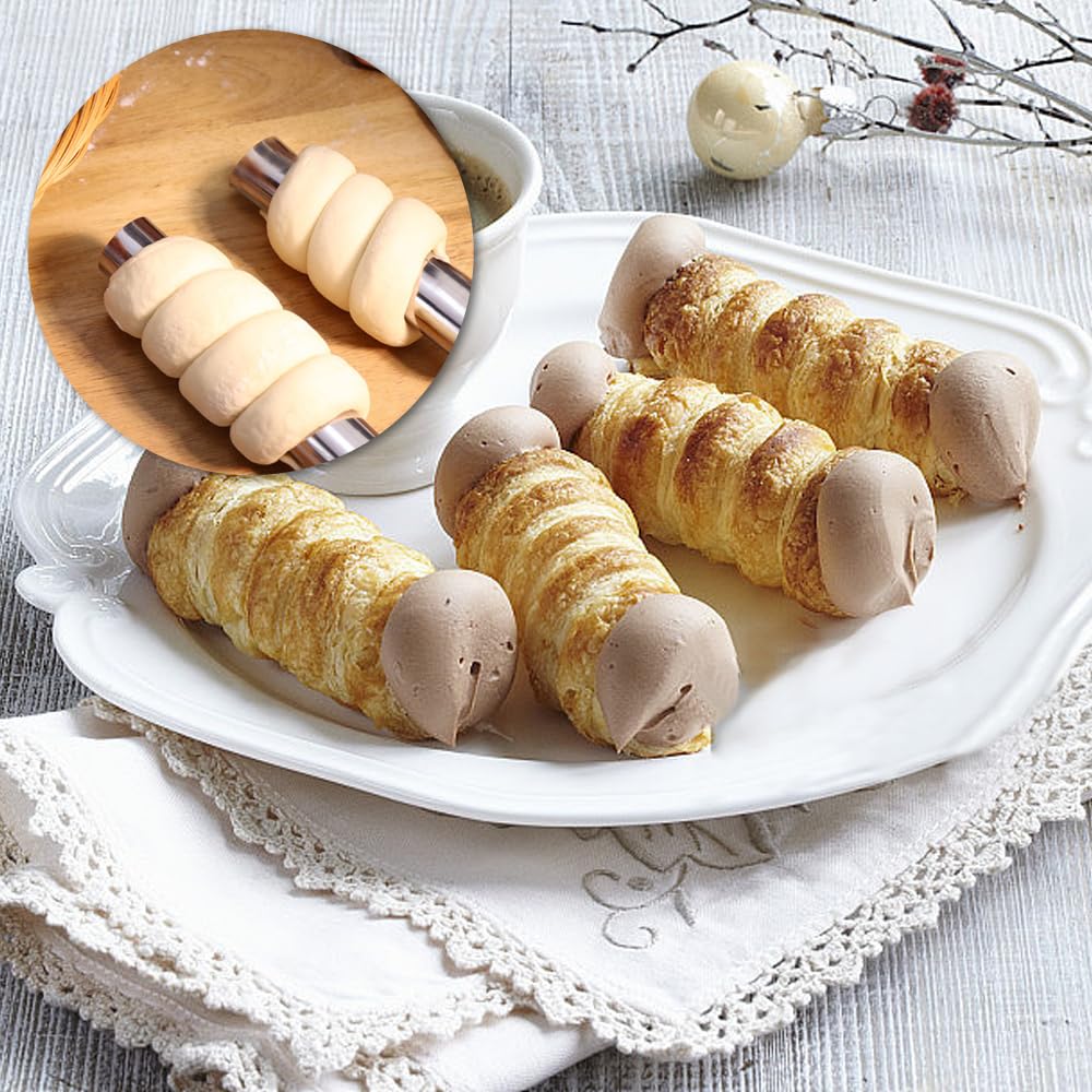 Stampi Cannoli In Acciaio Inox - 21 Pezzi, 12x3.5 Cm, Per Croissant E Dolci Ripieni - Foto 3