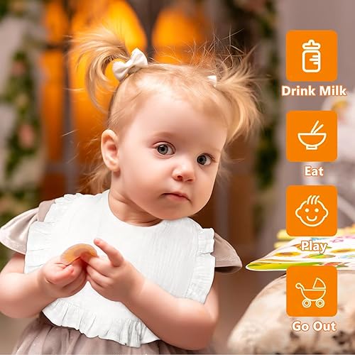 Miniatura 3 de 12 baberos de muselina para bebé, baberos de 4 capas, 100% muselina de algodón para bebés, niñas y niños, baberos de dentición, baberos absorbentes
