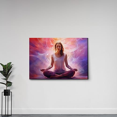 Miniatura 4 de Meditation Wall Art, Huge Canvas Home Decor, Peace, Chakra, Meditation Wall Decor, Aura Art, Lotus, Yoga Art, Energy, Mandala, Wall Art, Wall Art,