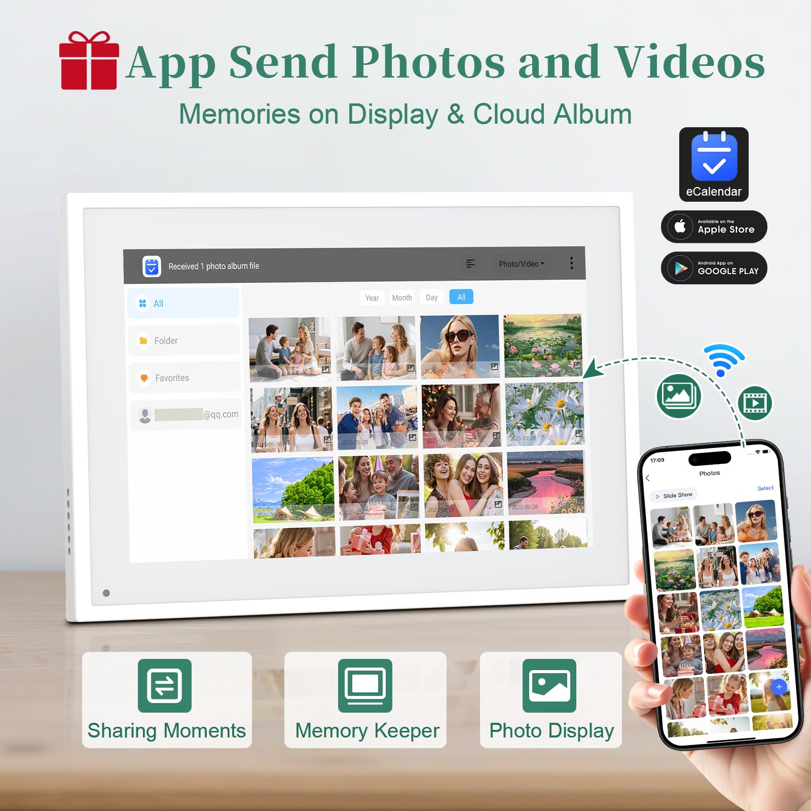 Smart Digital Calendar 10 1 HD Smart Touch Screen Home Interactive Electron Calender WiFi Planner Meal Schedule Duty — view 3