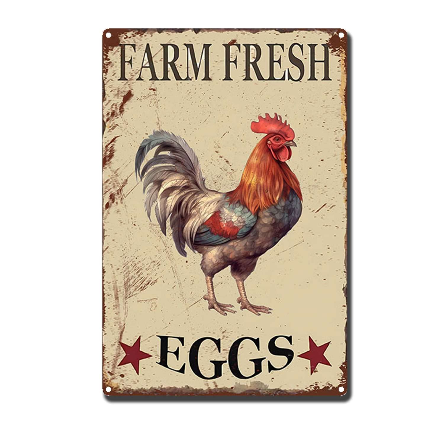 HYCLAM Metal SignFarm Fresh Eggs The Kitchen Sign Retro Funny Art Decorative Iron Picture 8x12inch-Tin Sign