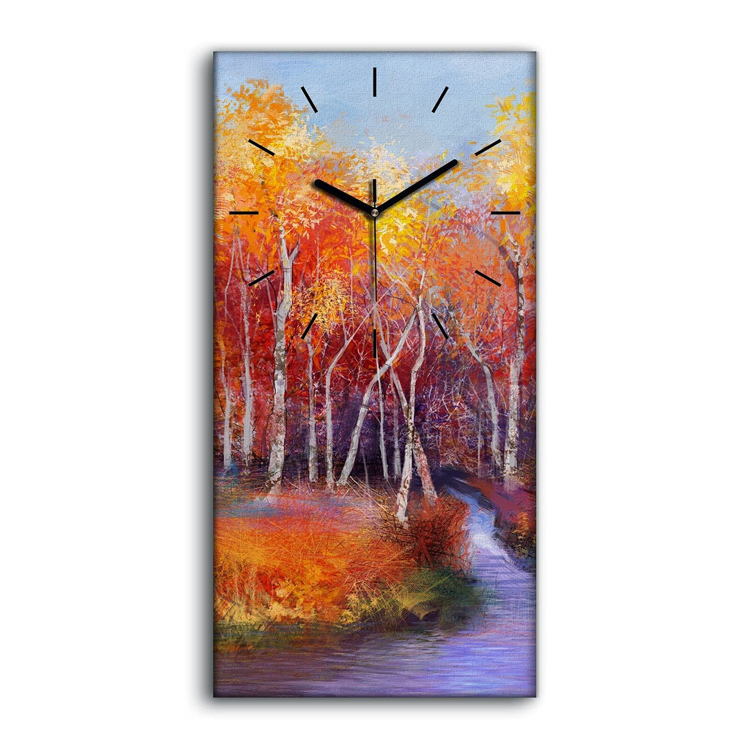 Horloge sur Toile Salon Chambre Décoration Image Art Mural Abstrait 30x60cm
