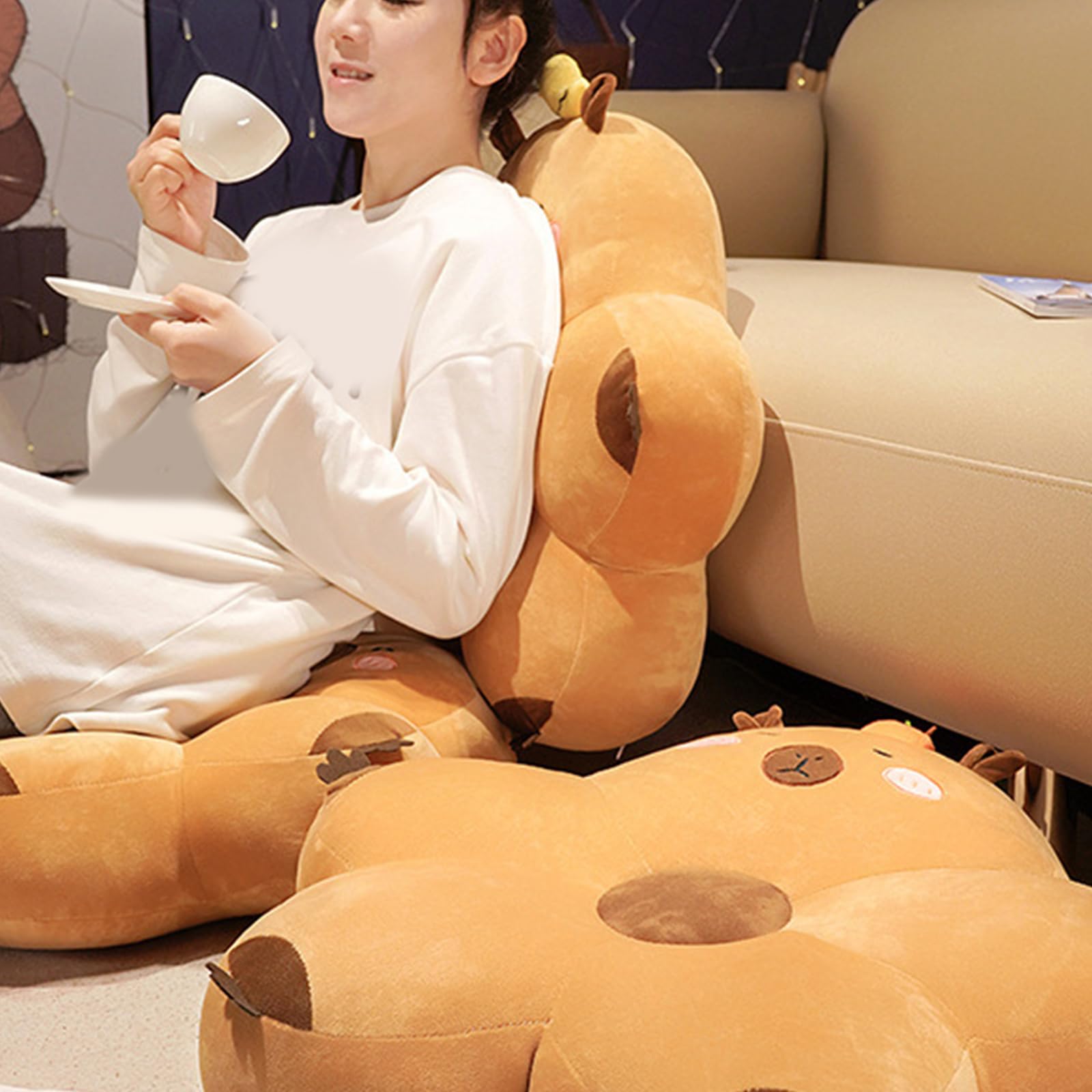Capybara Coussin De Lecture Pour Dossier De Lit, Soutien Lombaire | Coussin De Dossier De Lit Avec Soutien Du Cou, Des Bras Et Du Dos | Coussin De Chevet Pour Lire Relaxer Regarder La Télévision