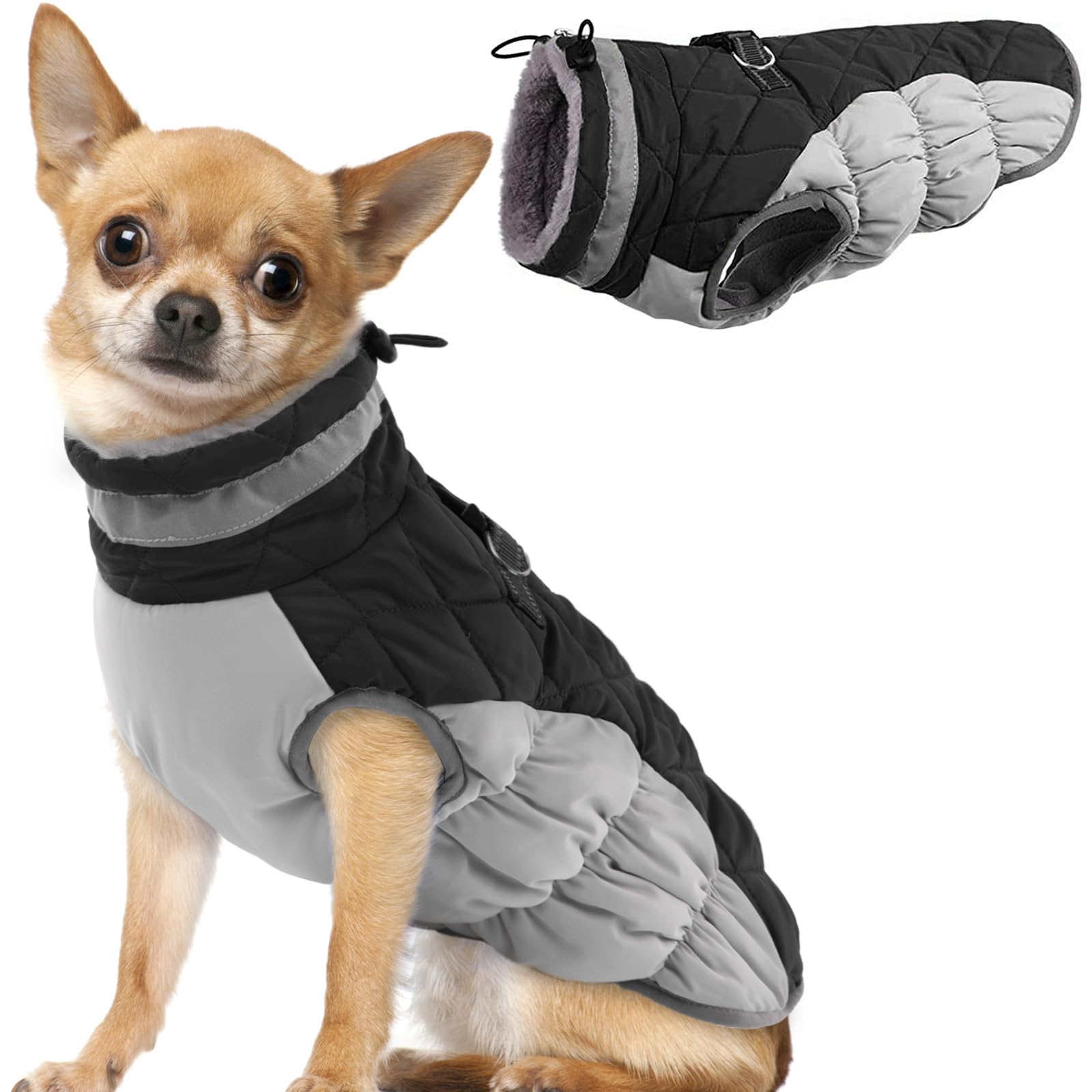 Hjumarayan Hundemantel fr Kleine Mittelgroe Grosse Hunde, Hundemantel  Winter Warme Hundejacke Wintermantel Hund Wasserdicht Hunde Mantel  Gefttert, Chihuahua Kleidung Winter (Schwarz XS) : Amazon.de: Haustier