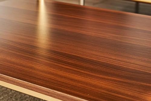 Miniatura 8 de Shrine Mesa auxiliar rectangular, diseño moderno de mediados de siglo, mesa MDF de nogal de dos niveles, 39.4 pulgadas de profundidad x 21.6