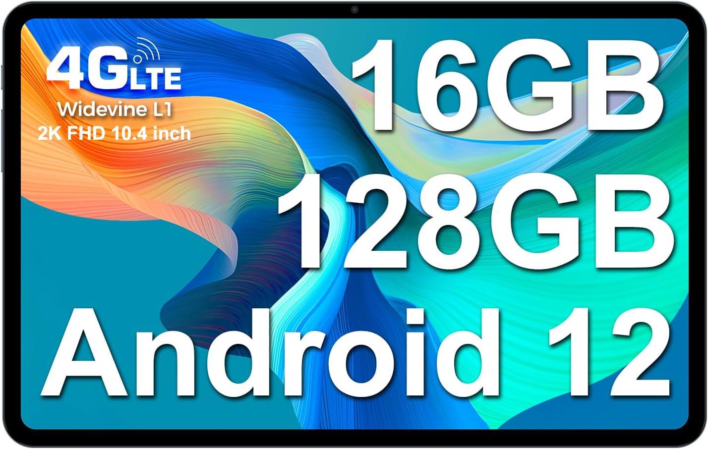 TECLAST 2K Tablet Gaming 10.4 Pollici T40 Pro 16GB RAM+128GB ROM(TF 2TB) Android 12, 4G LTE/SIM+5G WiFi, 2000x1200 IPS TDDI, T616 Octa-Core 2GHz, 7000mAh/18W/13MP+8MP/Gyro/OTG/GPS/Type-C