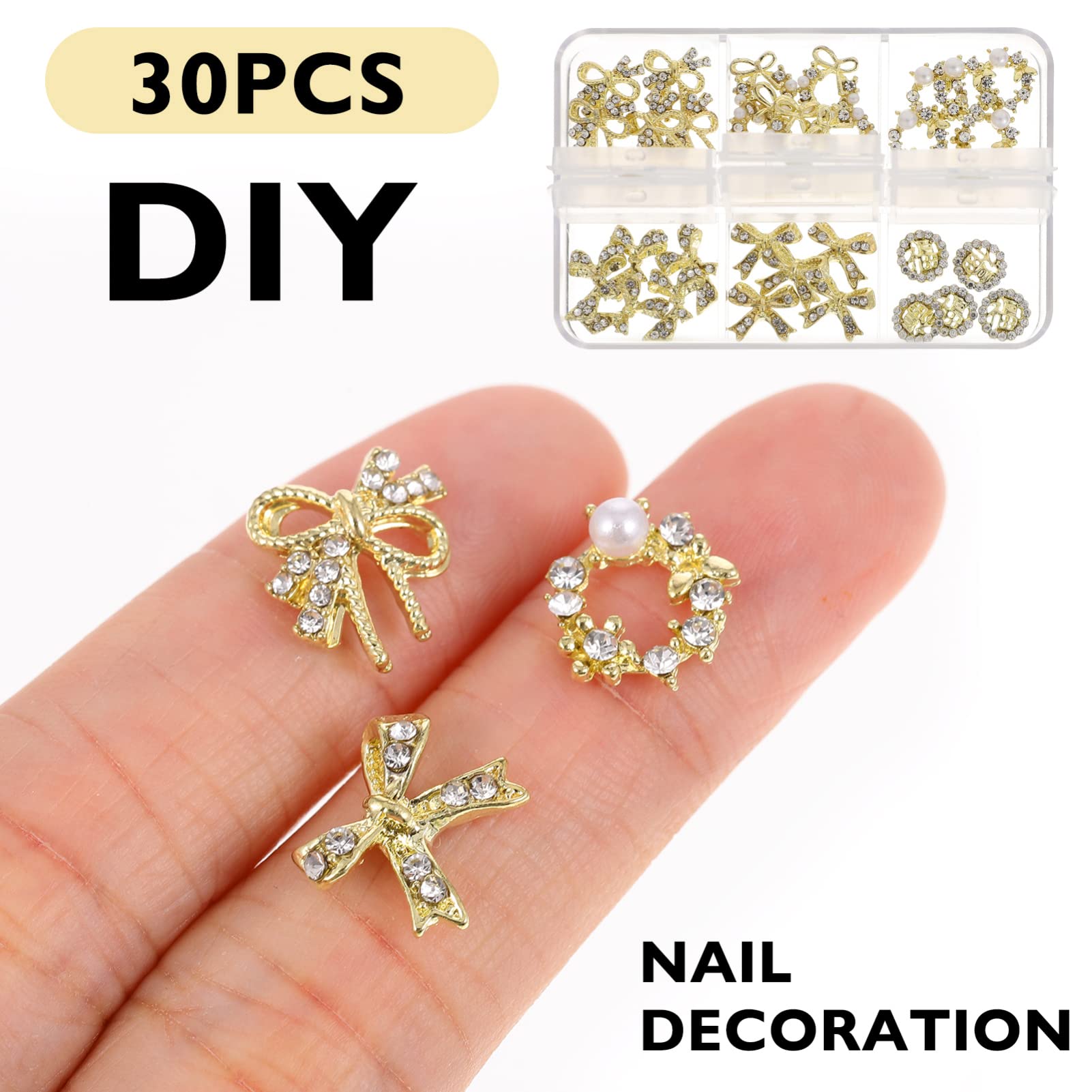 FOMIYES 4 Set Di Decorazioni Per Unghie Uniche Set Di Ciondoli Per Unghie Per Manicure Ciondoli Lucidi 30 Pezzi * 4