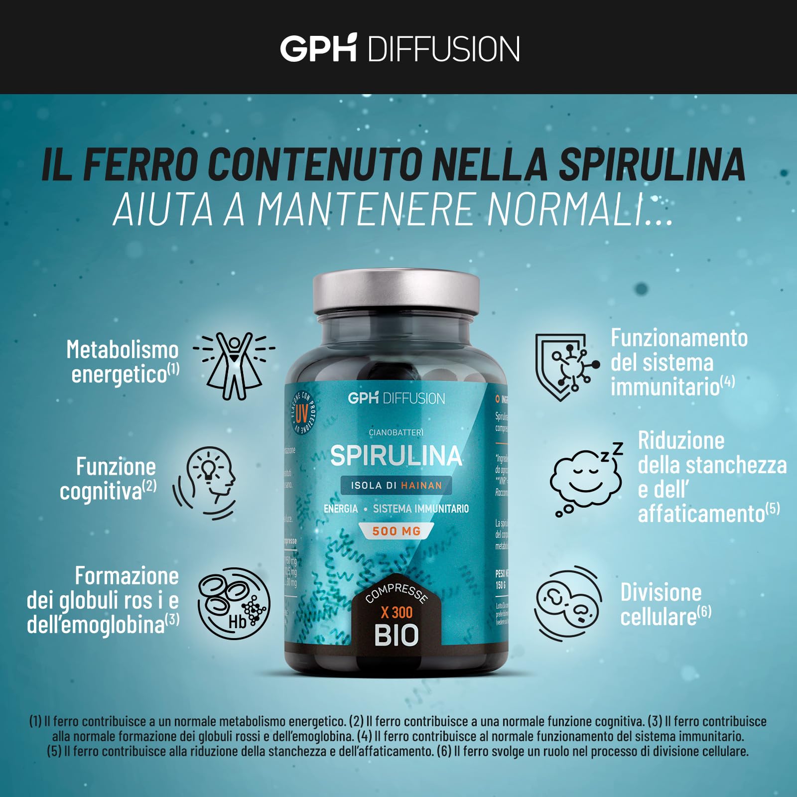 Spirulina Biologica 500mg - 500 compresse