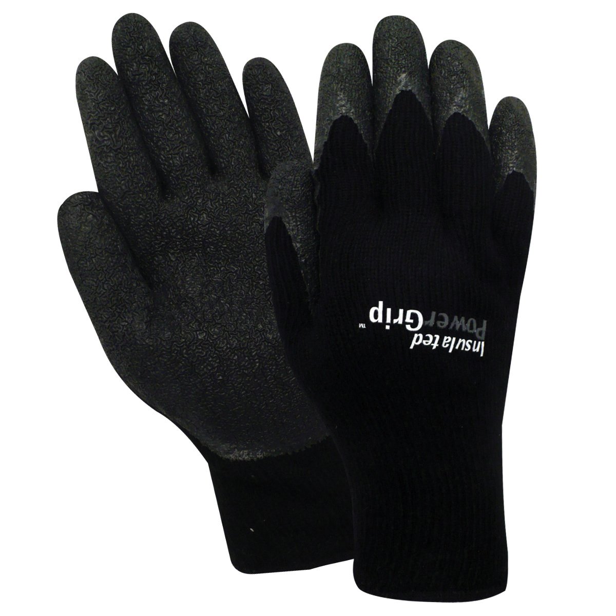 Red Steer A301B-L Mens Power Grip Latex Palm Glove, Black, Large