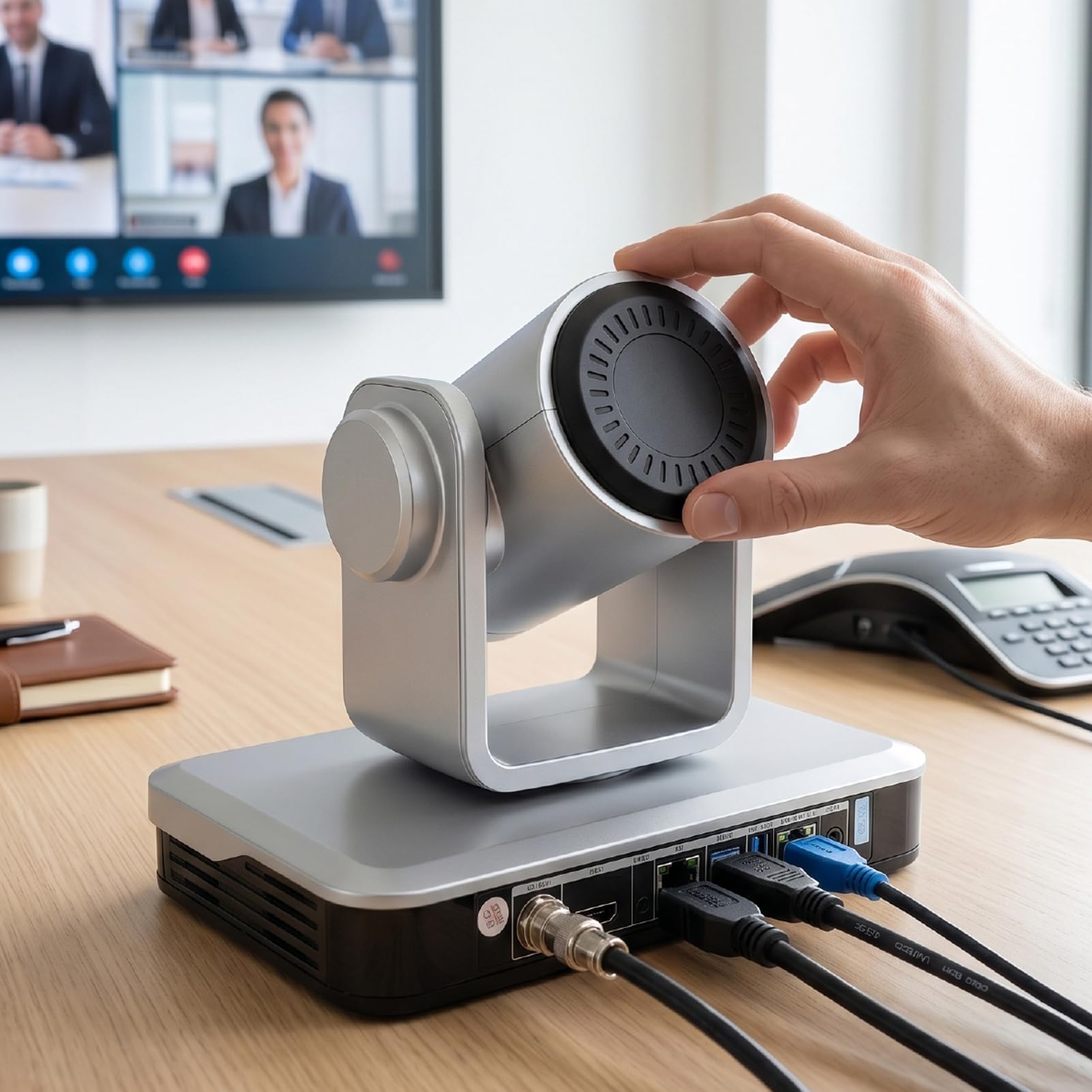 Sxhlseller Telecamera PTZ 4K, con Zoom Ottico 30x |Telecamera per Videoconferenza con Tracciamento AI Ultra HD 60Hz, Uscita IP 3G SDI HDMI USB 3.0 (Spina europea)