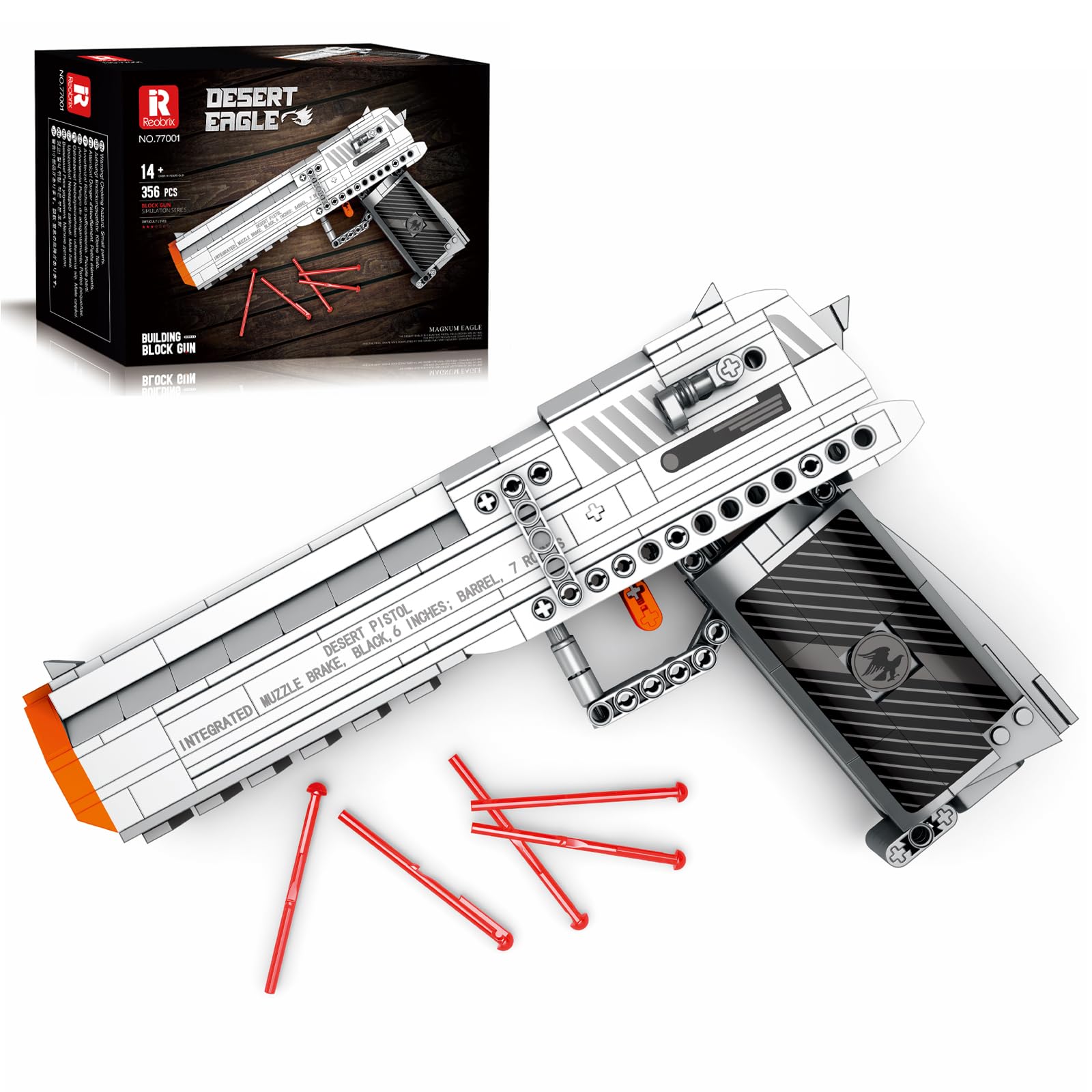 Reobrix 77001 Desert Eagle Model Building Kit, Building Toy with
