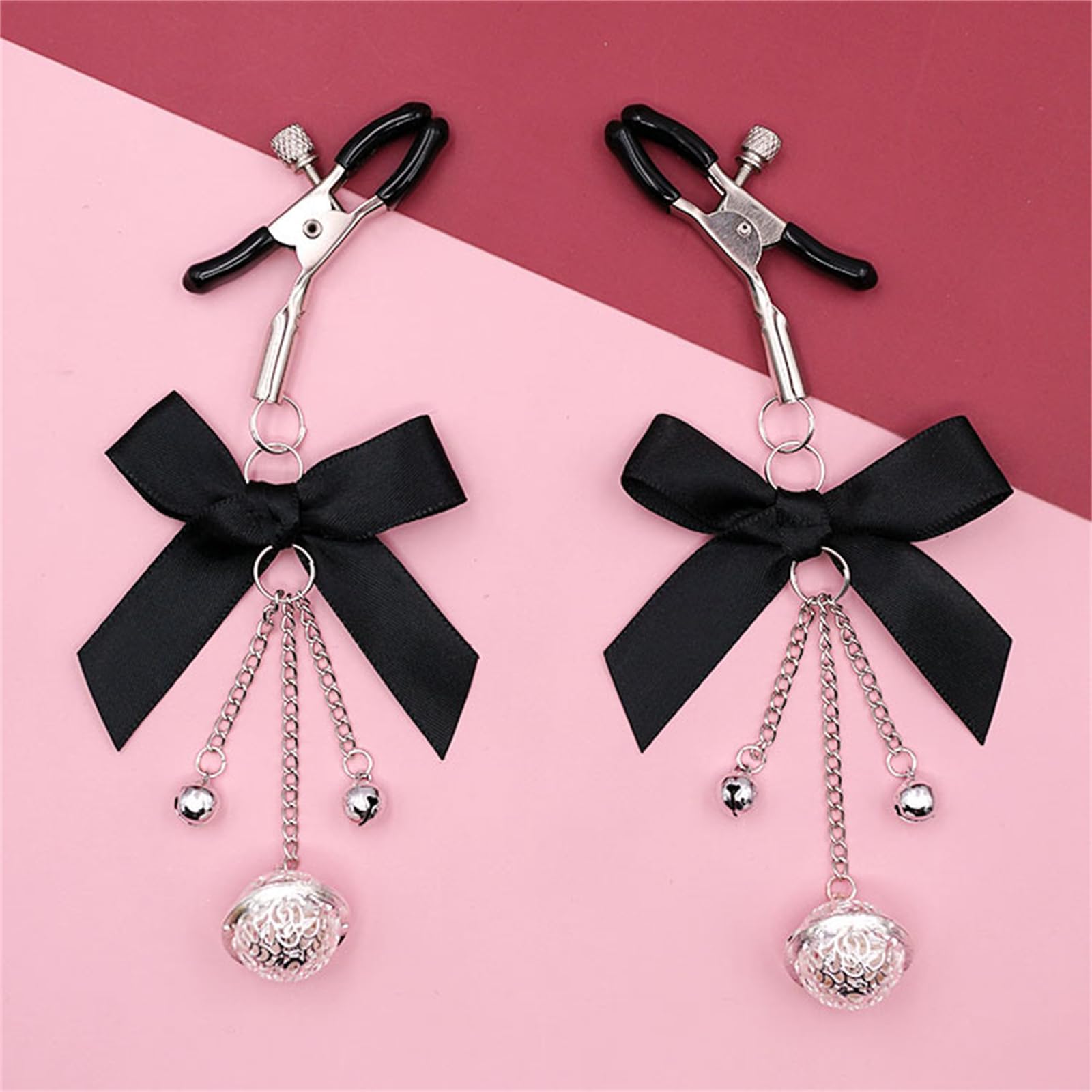 Luxury Stainless Steel Metal Anal Trainer Jewel Butt Plug SM Small Bell Adult Anal Plugs(M): A-Nipple Clip Mini