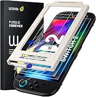 Vista 1 de WSKEN Protector de pantalla para Nintendo Switch 2, vidrio templado inastillable con eliminación automática de polvo, alineación automática de cero