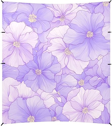 Miniatura 2 de Tienda de campaña de playa con flores lavanda ligera, UPF50, fácil instalación, refugio solar con postes resistentes, sacos de arena y pala para