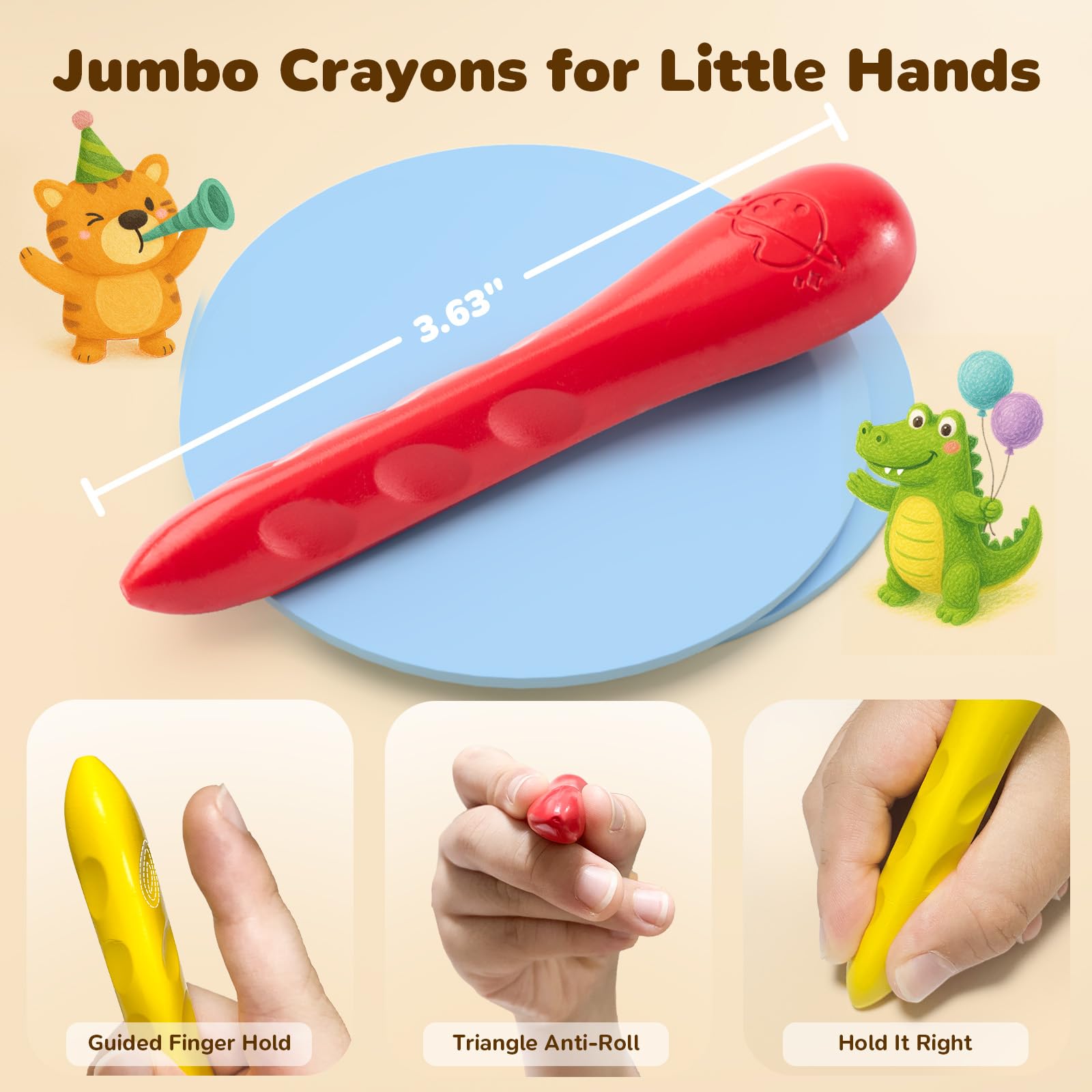 JUPITEARTH 24 Colors Crayons for Kids Ages 4-8 with Coloring Book & Bonus Stickers - Image 2