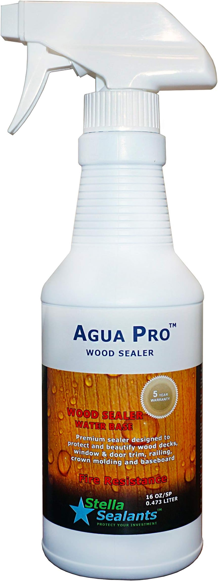 Agua Pro Wood Sealer for All Wood Works Indoor and Outdoor - Water-Based Safe for Kids and Pets Areas (16oz)