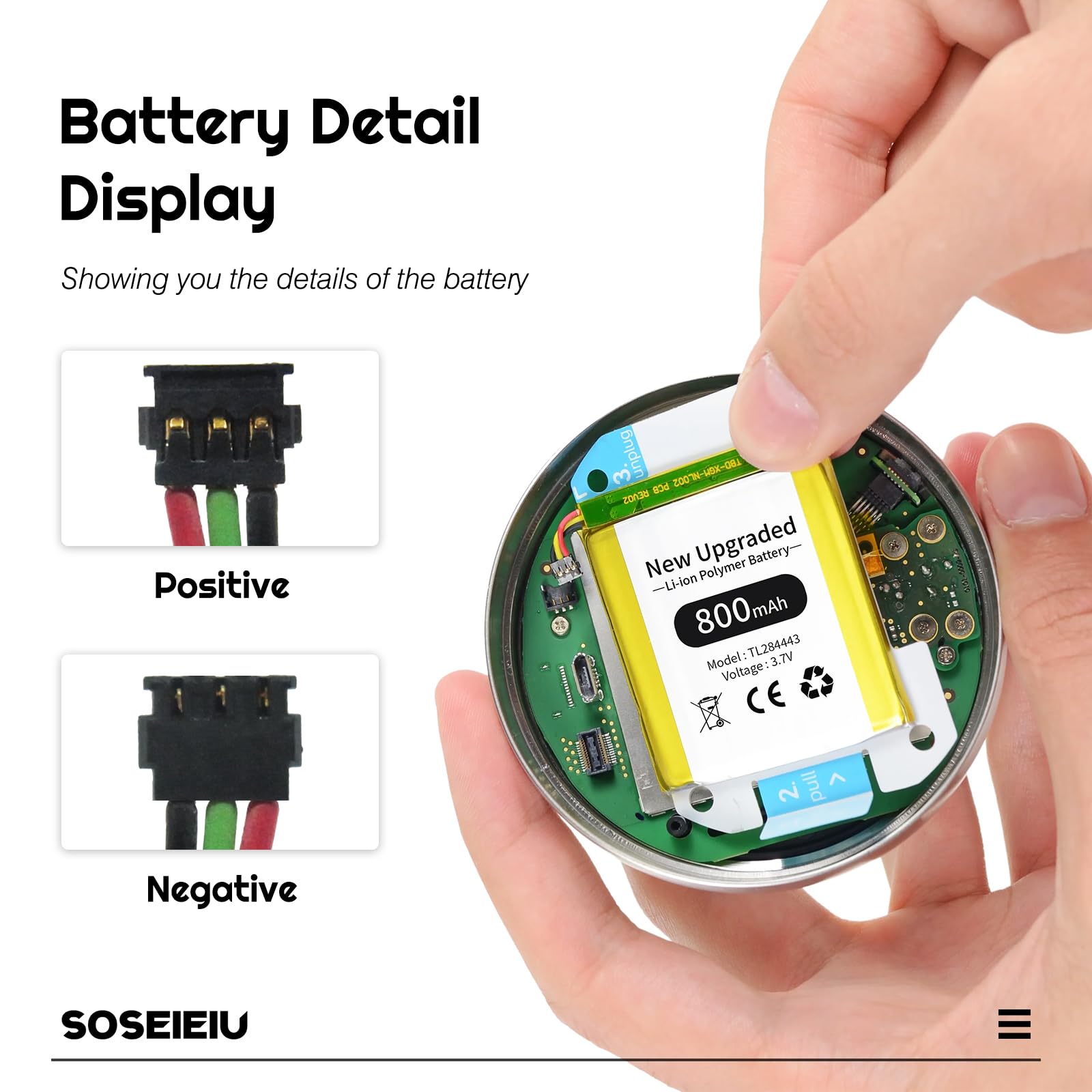Amazon.com: Soseieiu 800mAh Nest Thermostat Battery Replacement [TL284443]  - Compatible with 2nd & 3rd Gen Nest Learning Thermostat (T3007ES, T3008US,  A0013) - Includes Installation Tool Kit : Tools & Home Improvement