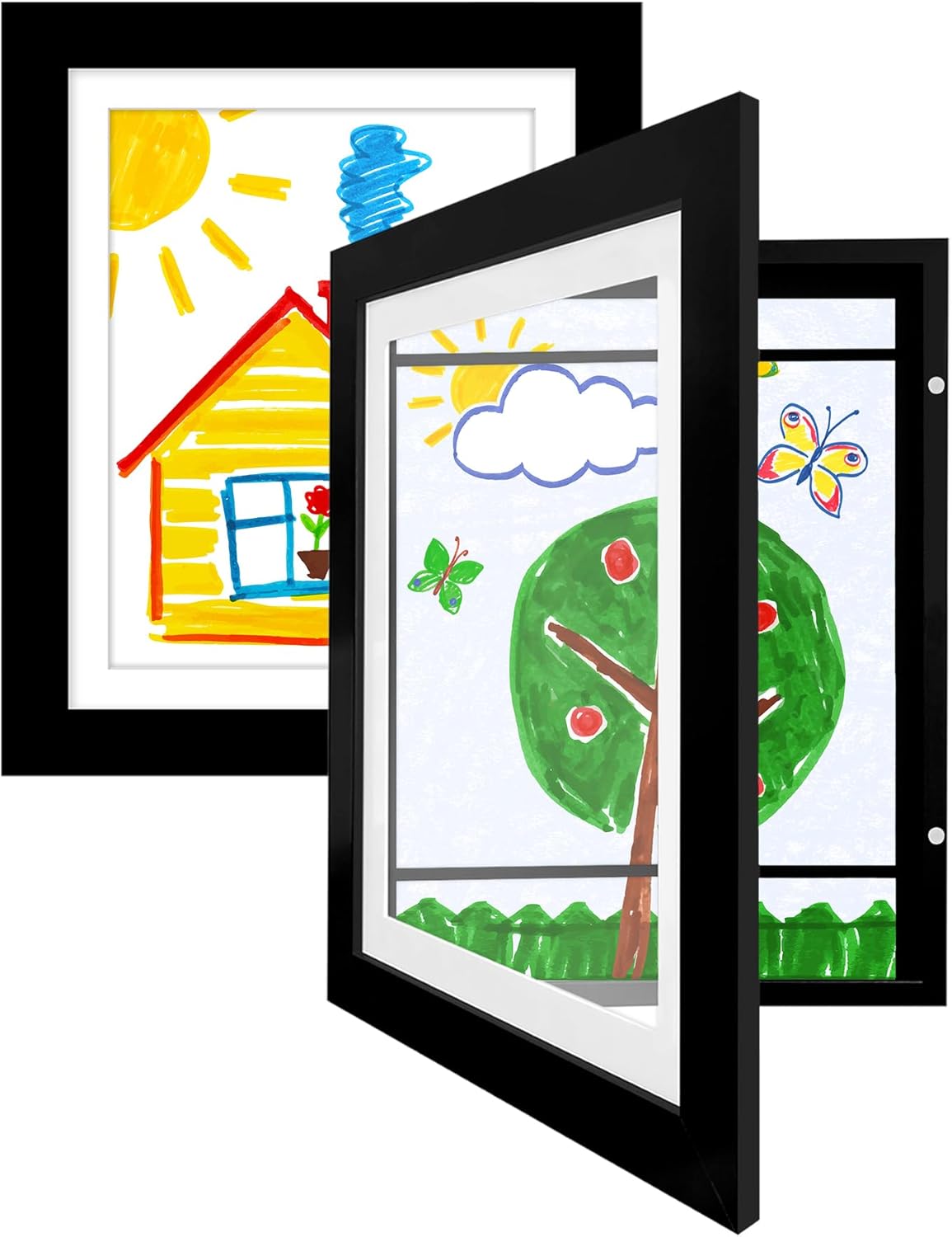 Amazon.com: Americanflat 10x12.5 Kids Art Frame - Front Loading Picture ...