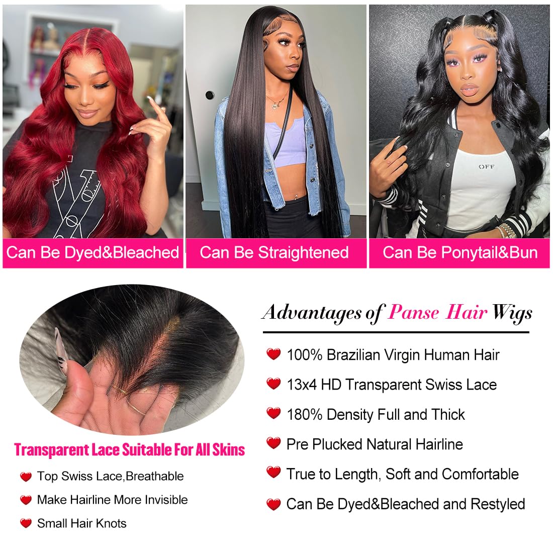 Amazon.com : 28 Inch Full Lace Front Wigs Human Hair Body  display picture 1