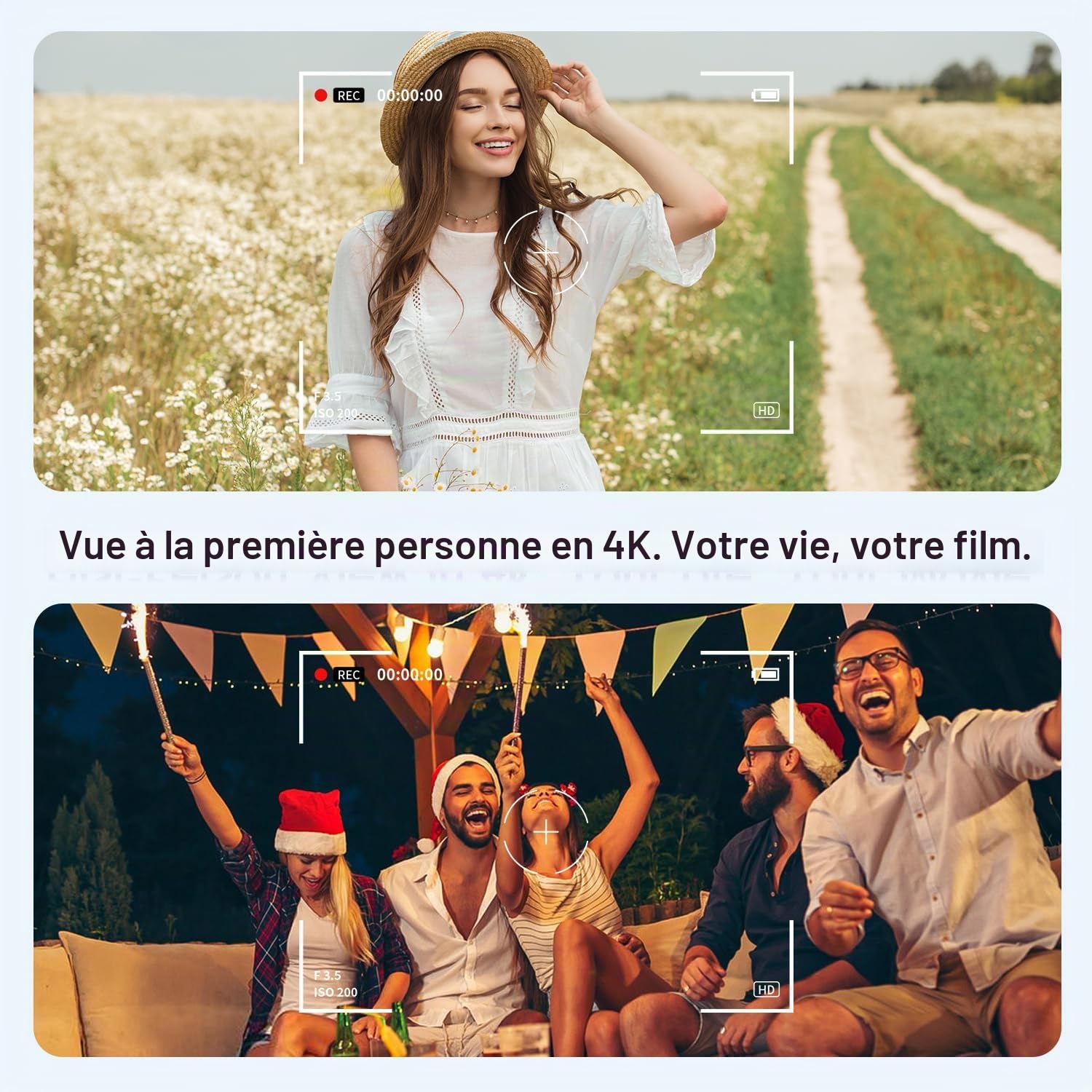 AI Smart Glasses 4K Caméra HD 290mAh 800W Lunettes de caméra avec Enregistrement vidéo, Traduction simultanée/Identification d'objet GPT, lentilles photochromiques