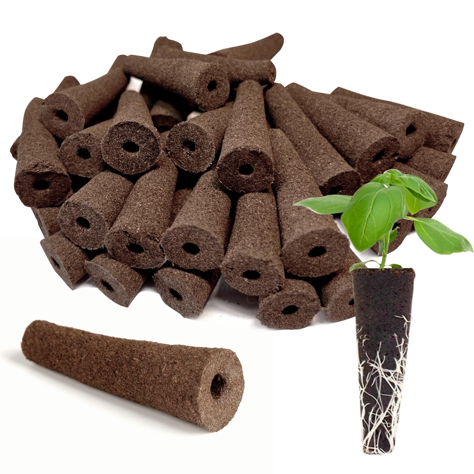 Generic Grow Sponges, 80 Pieces, Compatible with AeroGarden, Brown, Cylindrical, Indoor/Outdoor, 22*10*65mm, Rustic Garden Planting Medium