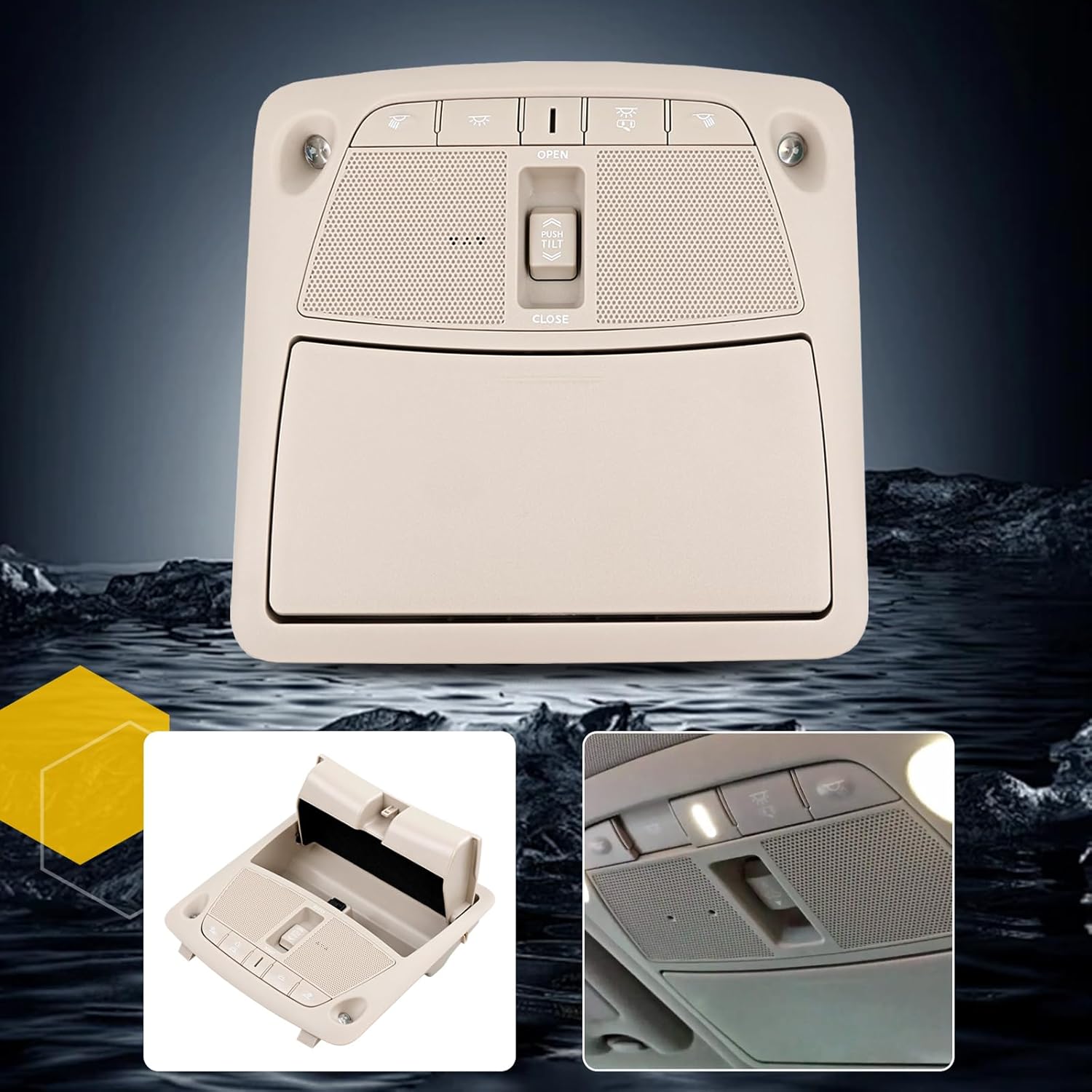 Overhead Console Reading Replacement for Nissan Altima Teana 2013-2018, Upgraded version Sunroof Switch Console Replace# 26430-8995D, 264308995D