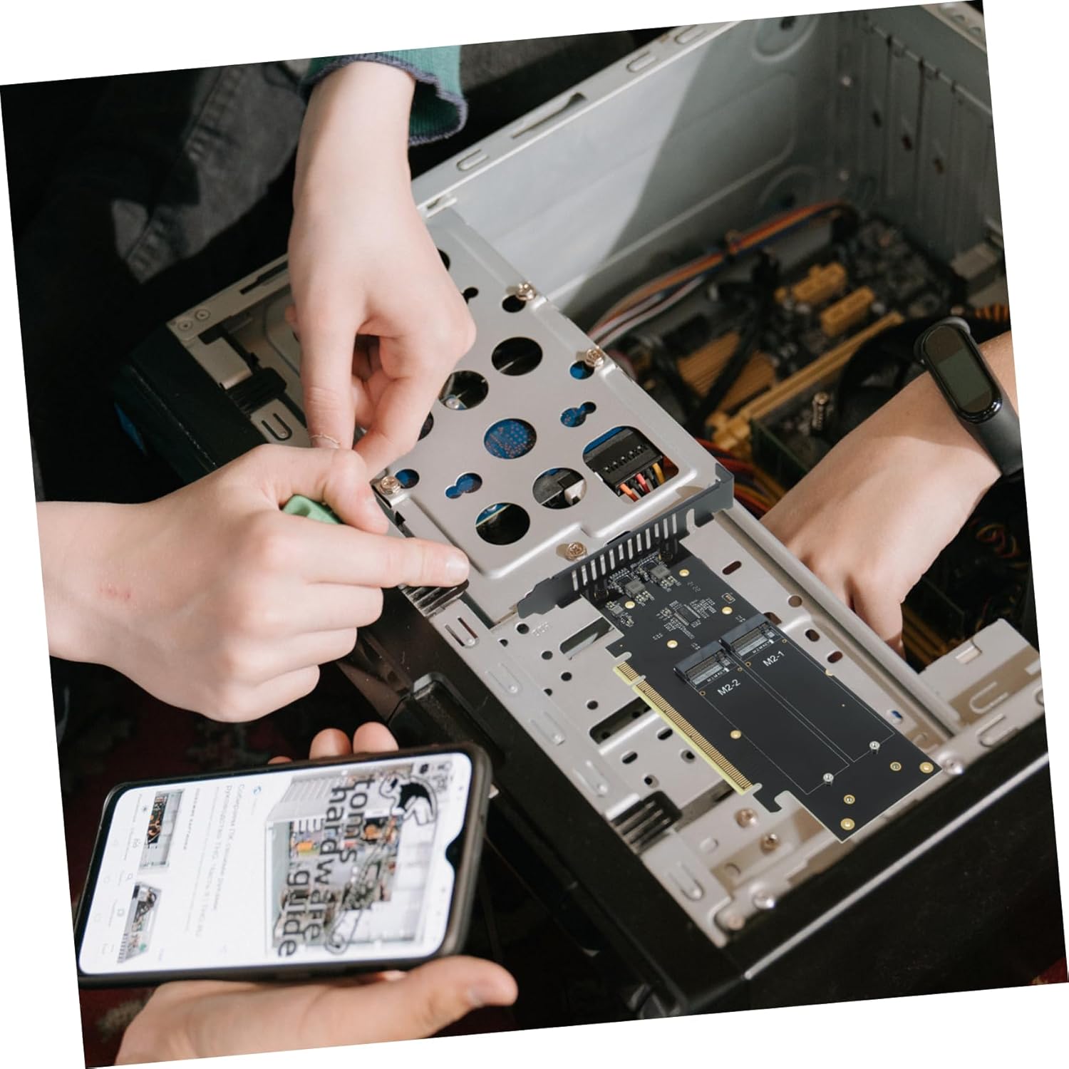 NVMe PCI-E Expansion Card for 4 Adapter for Gaming and High-Speed Computing Compatible Desktop and Laptop Systems