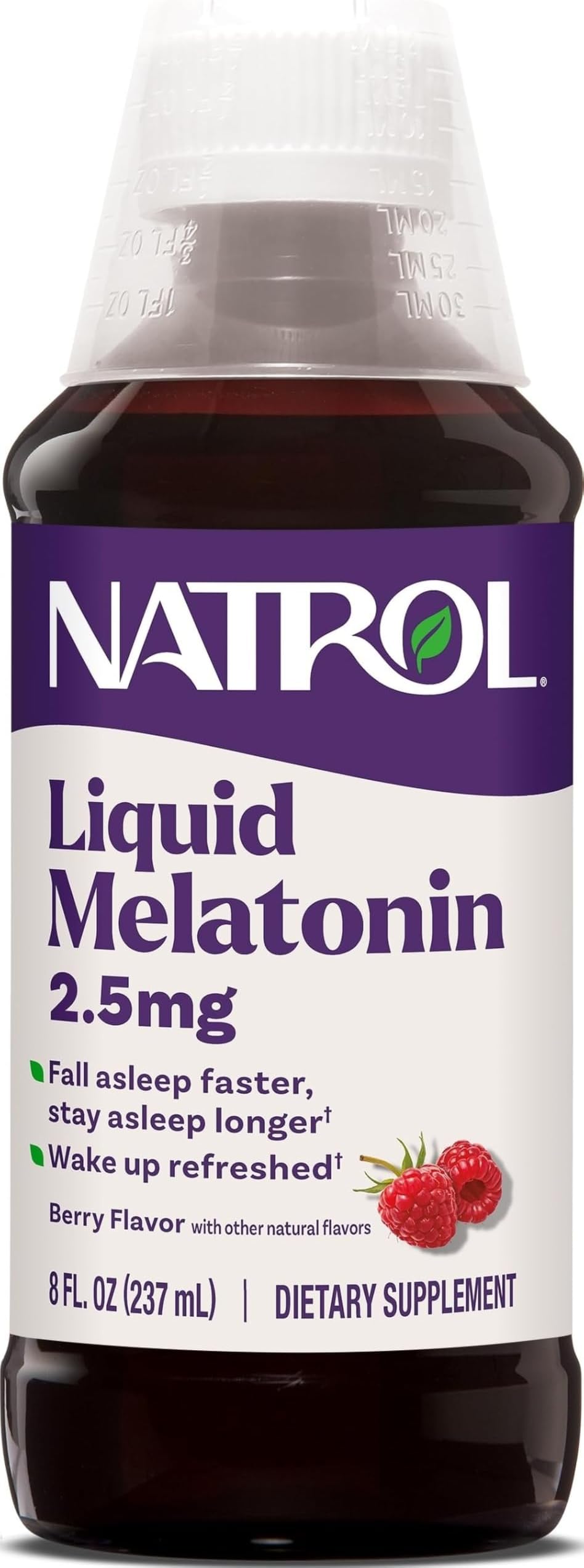 Natrol Liquid Melatonin 2.5 mg, Adult Melatonin Supplement to Fall Asleep Fas...