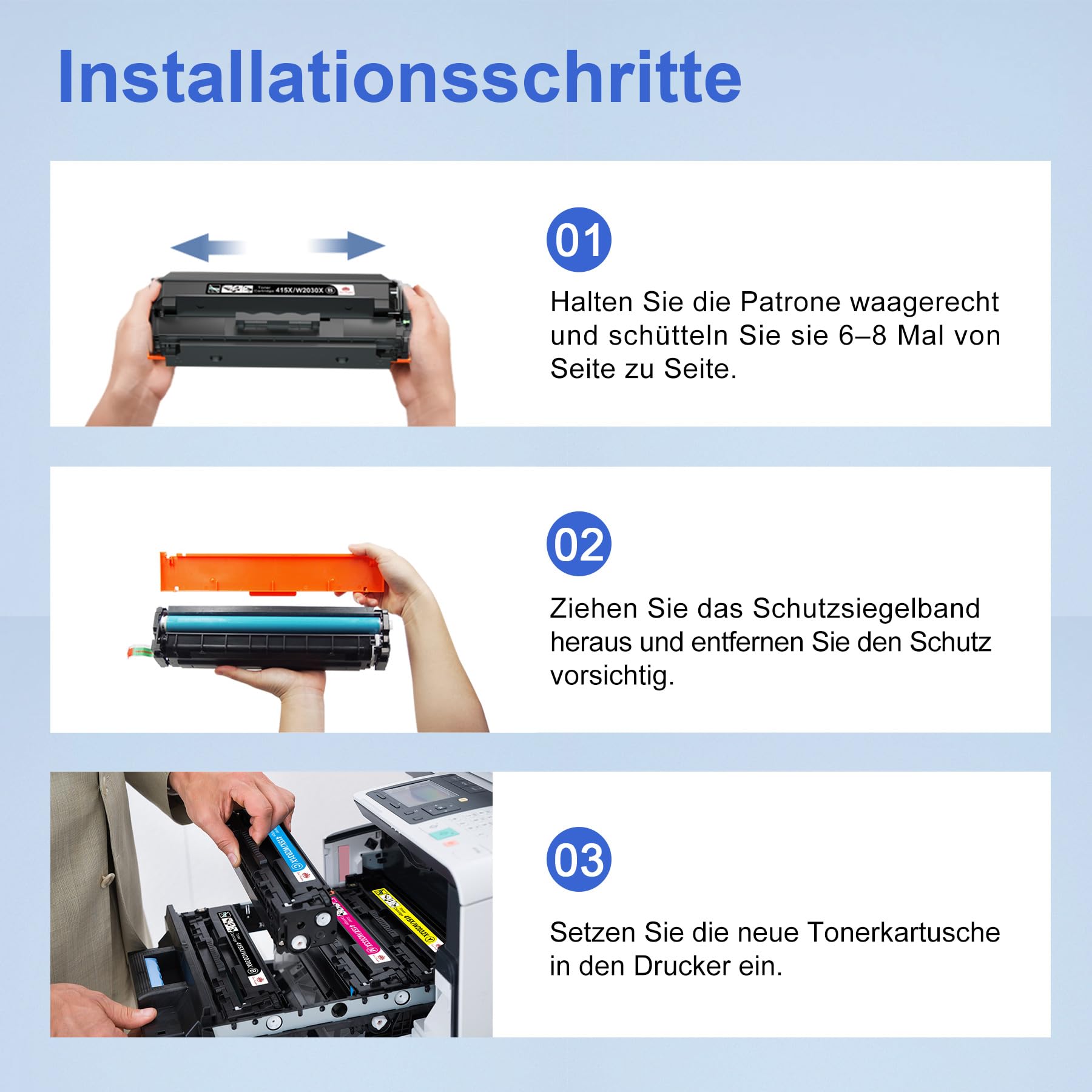 Toner Kingdom 415X M479fdw Toner mit Chip Kompatibel für HP 415X 415A Multipack für HP Color LaserJet Pro MFP M479fdw Toner M479dw M454dw M454dn M479fdn M479fnw W2030X W2031X W2032X W2033X (4er-Pack)
