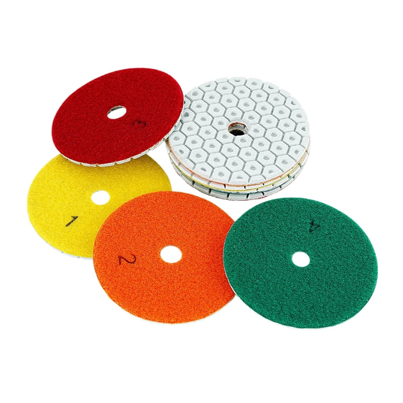4 tampons de polissage diamant humide 4"/100 mm en 4 étapes