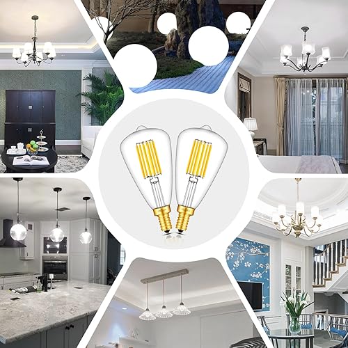 Miniatura 2 de CRLight Bombilla LED de candelabro de 6 W 4000 K, luz blanca diurna, equivalente a 70 W, 700 lúmenes, regulable, bombillas LED E12, estilo vintage