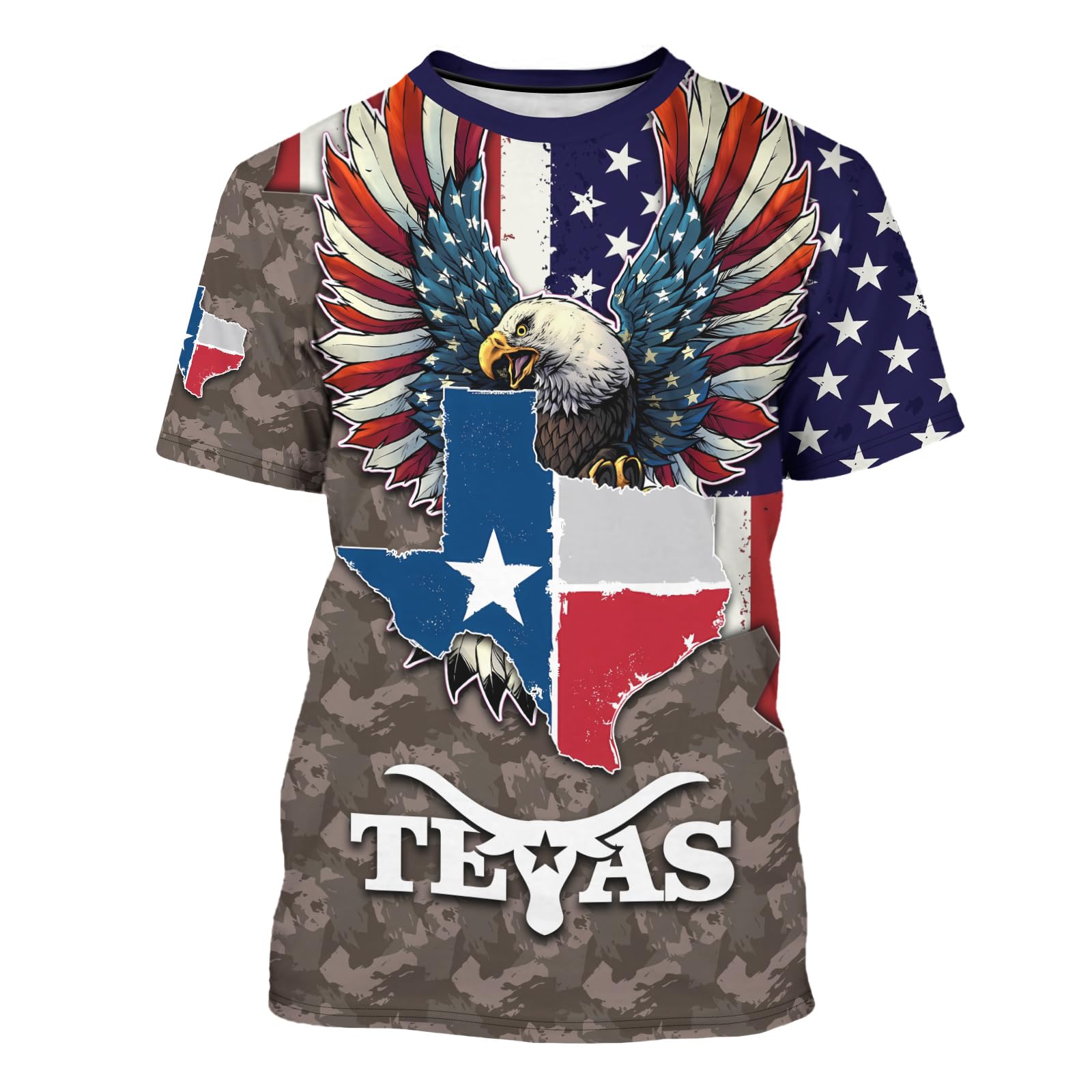 Men's American State T-Shirts 3D Printed Novelty Graphic Short Sleeve Shirts Casual Crew Neck Tees Unisex Fashion Tops