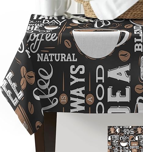 Miniatura 2 de LEOSUCRE Mantel rectangular de 60 x 102 pulgadas, mantel de café rural, impermeable, mantel para exteriores, mantel de cocina, comedor, mesa de