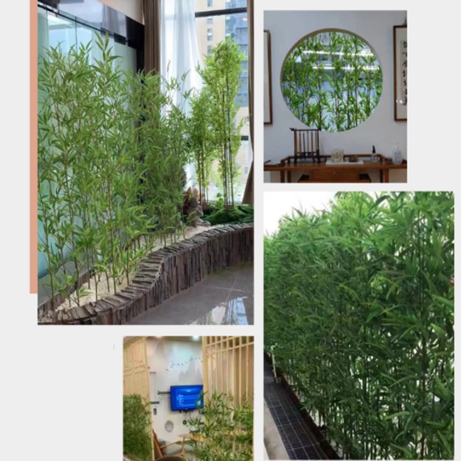 Valla de privacidad de bambú artificial, separador de habitación independiente para patio, jardín, patio, terraza, decoración duradera para el hogar y el paisaje