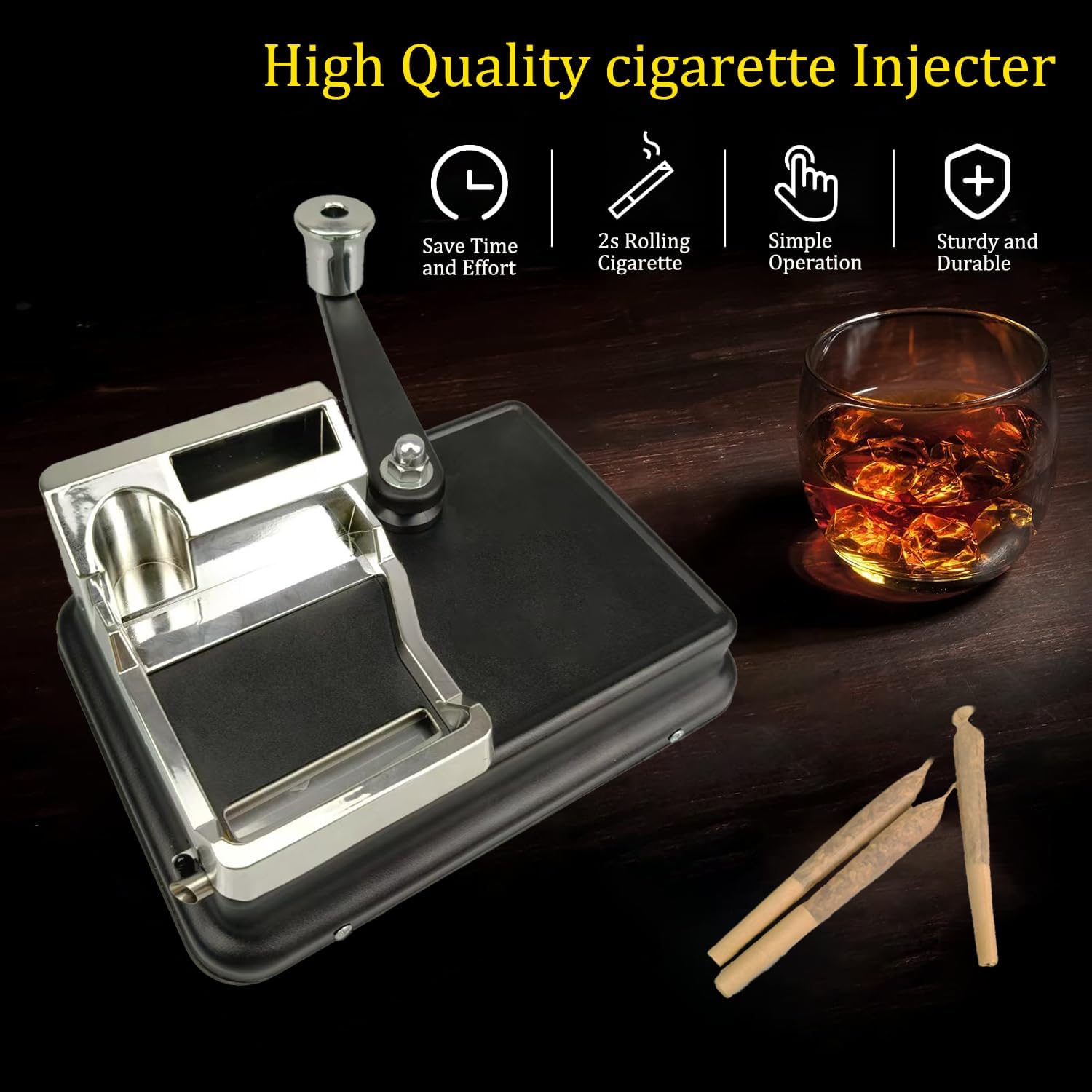 Cigarette Rolling Machine Manual Tobacco Rolling Machine/Tobacco InjecterPortable Home Cigarette Injector, Suitable for 0.31 inch/8 mm Diameter Pipes and Most Cigarette Tubes Cigarrettes