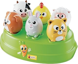 Lisciani - Carotina Baby Edu Shapes - The Farm - Baby Learning Toy from 10 Months - Baby Toy Shapes and Colours - with 6 Animals from Farm - Logical Development - Fine Motor Skills