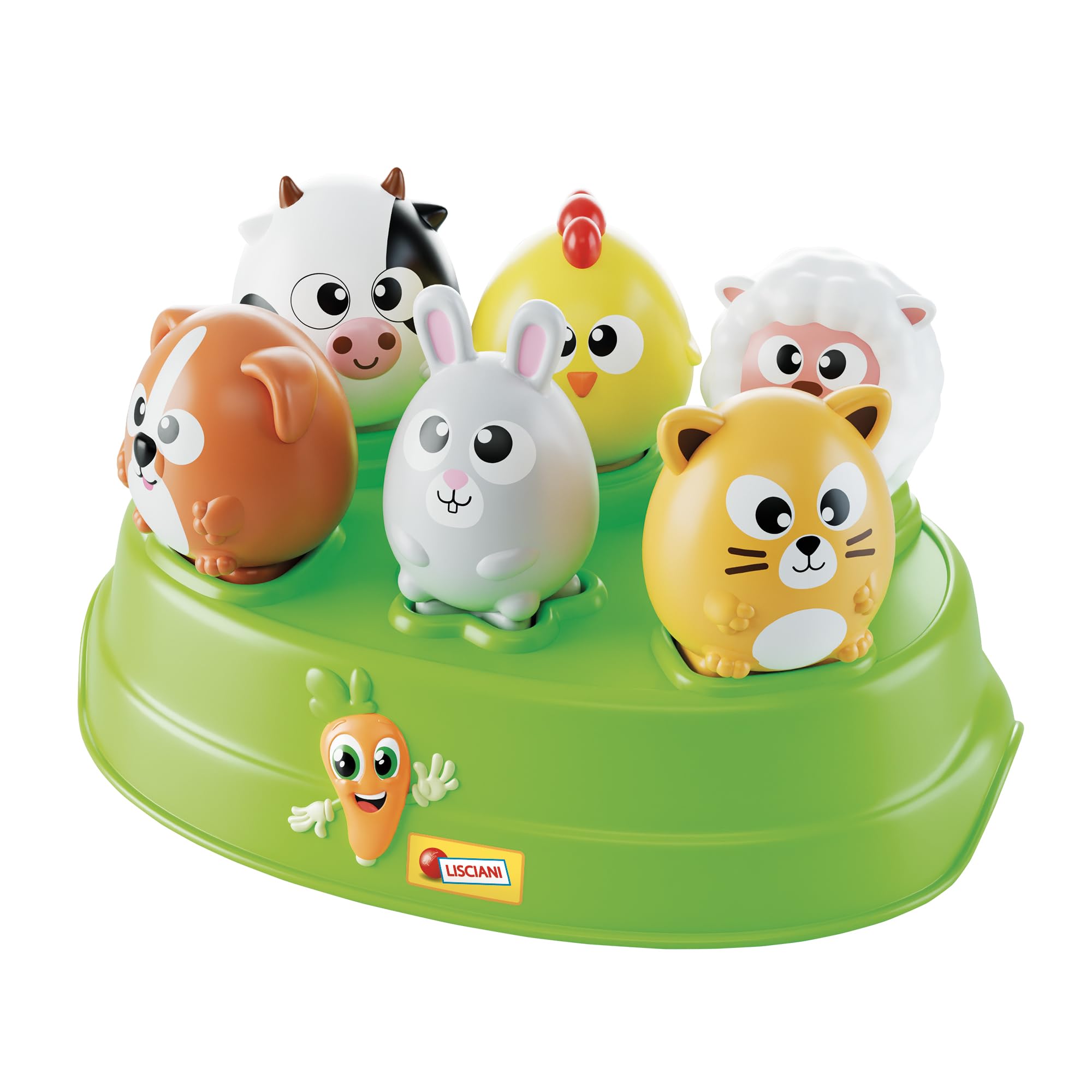 Lisciani - CAROTINA BABY Edu Shapes - The Farm - Educational Game for Babies from 10 Months - Shapes and Colours Baby Toy - with 6 Farm Animals - Logic Development - Fine Motor Skills