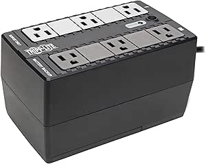 Tripp Lite UPS 350VA Battery Backup Uninterruptible Power Supply, 6 Outlets, Surge Protector, Compact Basic Standby for PC Computer Wi-fi Router &amp; TV, 3-Year Warranty &amp; $100,000 Insurance (BC350)