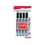 Pentel Markathon Pump Permanent Marker, Chisel Tip, Black Ink, 4 Pack (NLF60XBP4A) – view 1