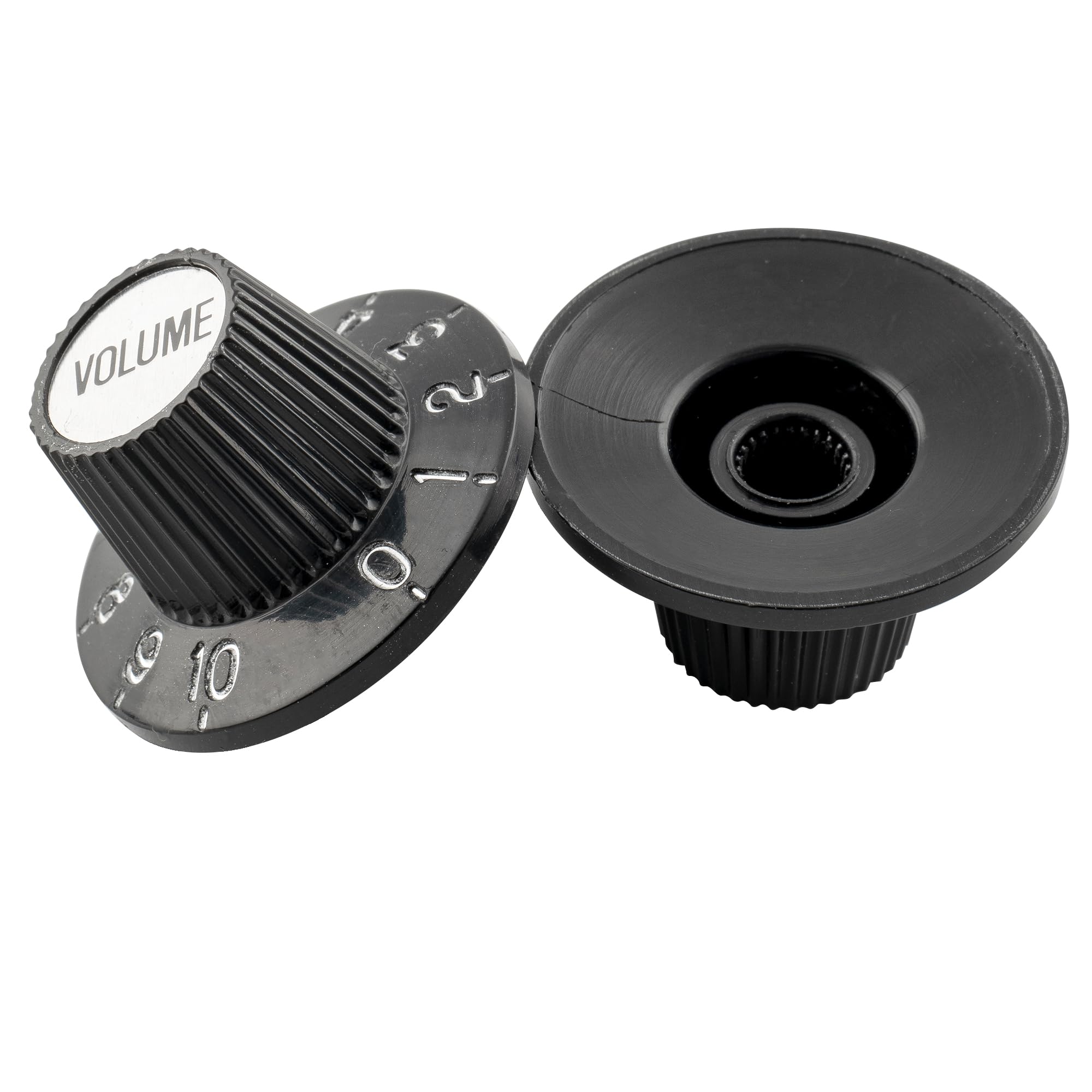 Musiclily Pro Fine 24 Splines Gałka Witch Hat Volume Tone Gałki do Gitary Elektrycznej Basowej Wzmacniacza Efekt, Czarny (Zestaw 2T2V)