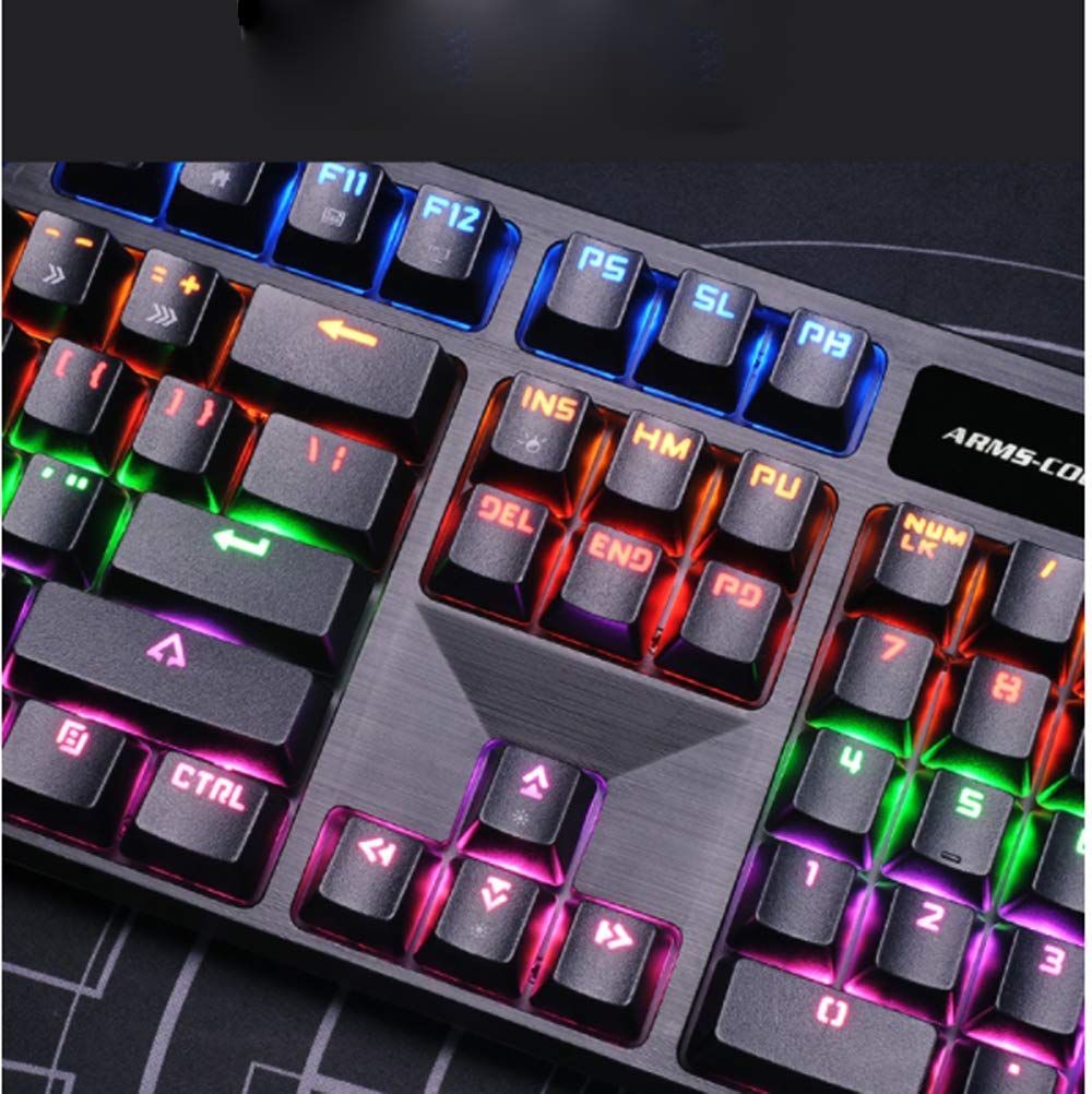 Yanghao Verde Albero Tastiera Meccanica 104 Chiavi RGB LED Backlight USB Wired Gaming Keyboard Polvere e la fuoriuscita Resistente per PC/Ufficio/Gamer