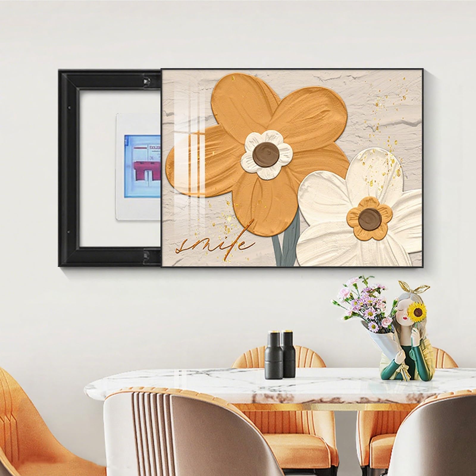 Genérico Tapa Decorativa para Caja de fusibles con Estampado Floral Colorido, Protector para medidor eléctrico e Interruptor automático, fácil de Instalar, Elegante decoración para el hogar en la Sal