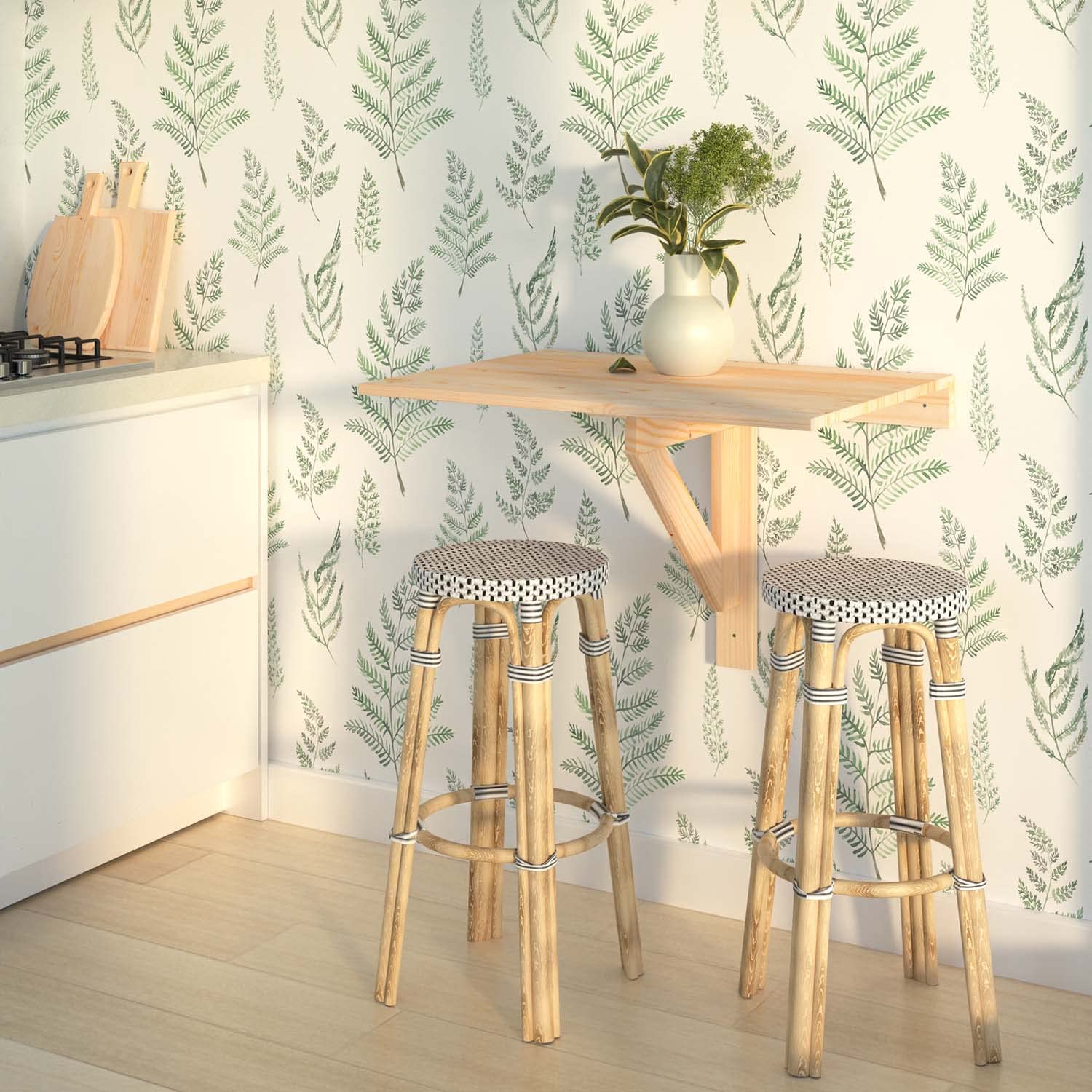 Astigarraga Mesa Plegable de Pared en Madera Maciza Pino, 79,5x59 cm