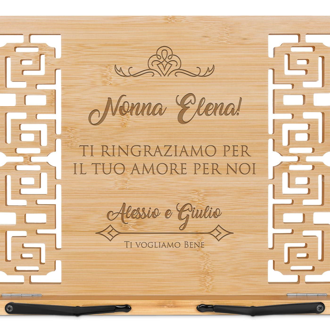 Maverton Leggio da tavolo in bambù 39cm x 24cm x 3cm regolabile