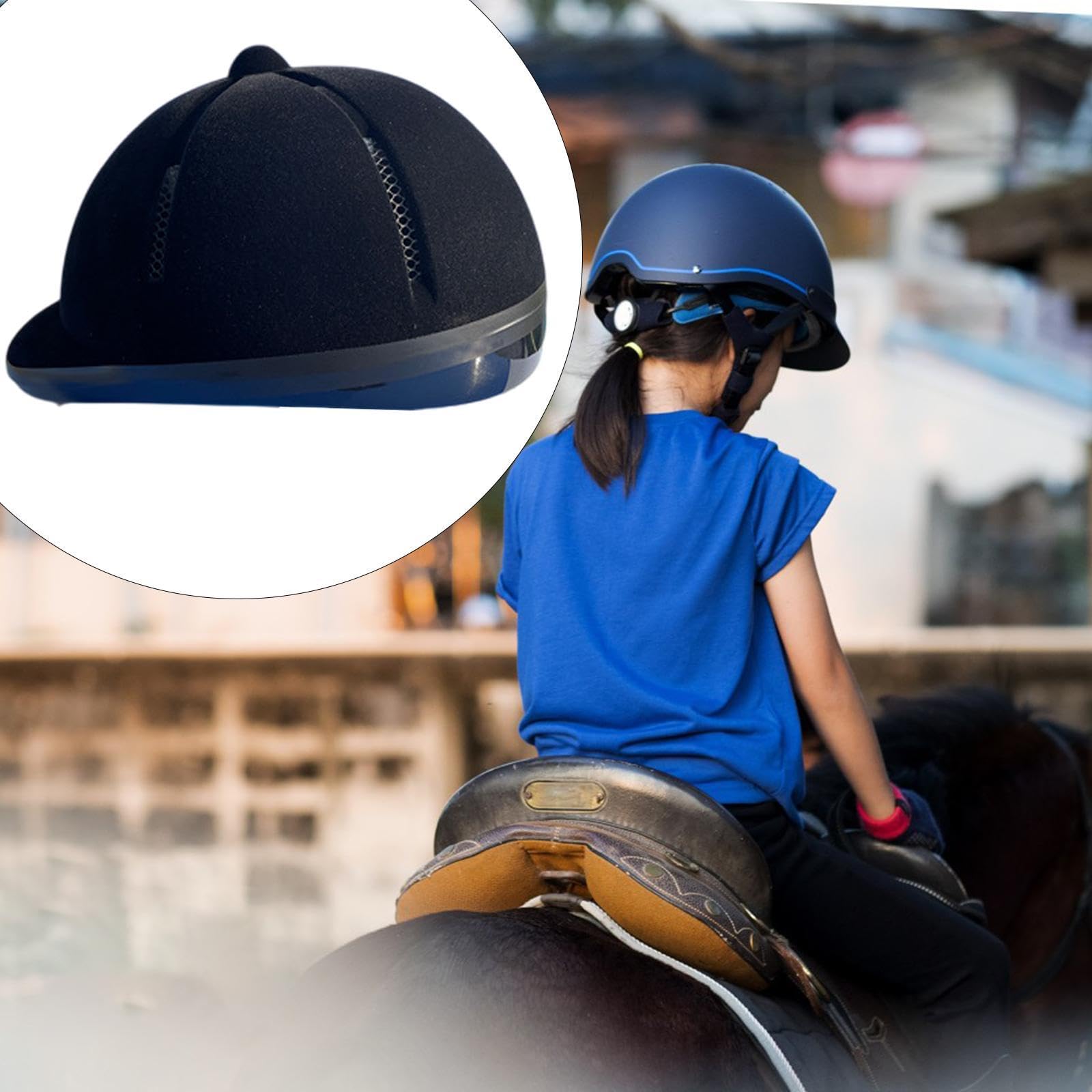 Casco Equestre Bambini Casco Ventilato Regolabile Imbottitura Removibile Struttura Compatta Materiale Pvc Leggero Adatto per Equitazione Ciclismo Patt