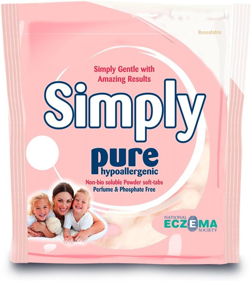 Simply Pure Allergen and Fragrance Free Non-Bio Soluble Powder Soft-Tabs - Pack of 200 Washes