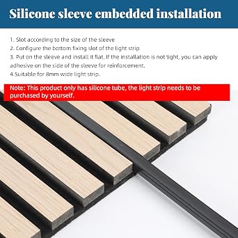 Silicone LED Profile, 5M 12x12mm Flexible LED Strip Diffuser, Black LED Channel for Acoustic Panel Lights, IP65 Waterproof LED Strip Cover for Cabinet, Acoustic Panels (5 M) [Energy Class A]