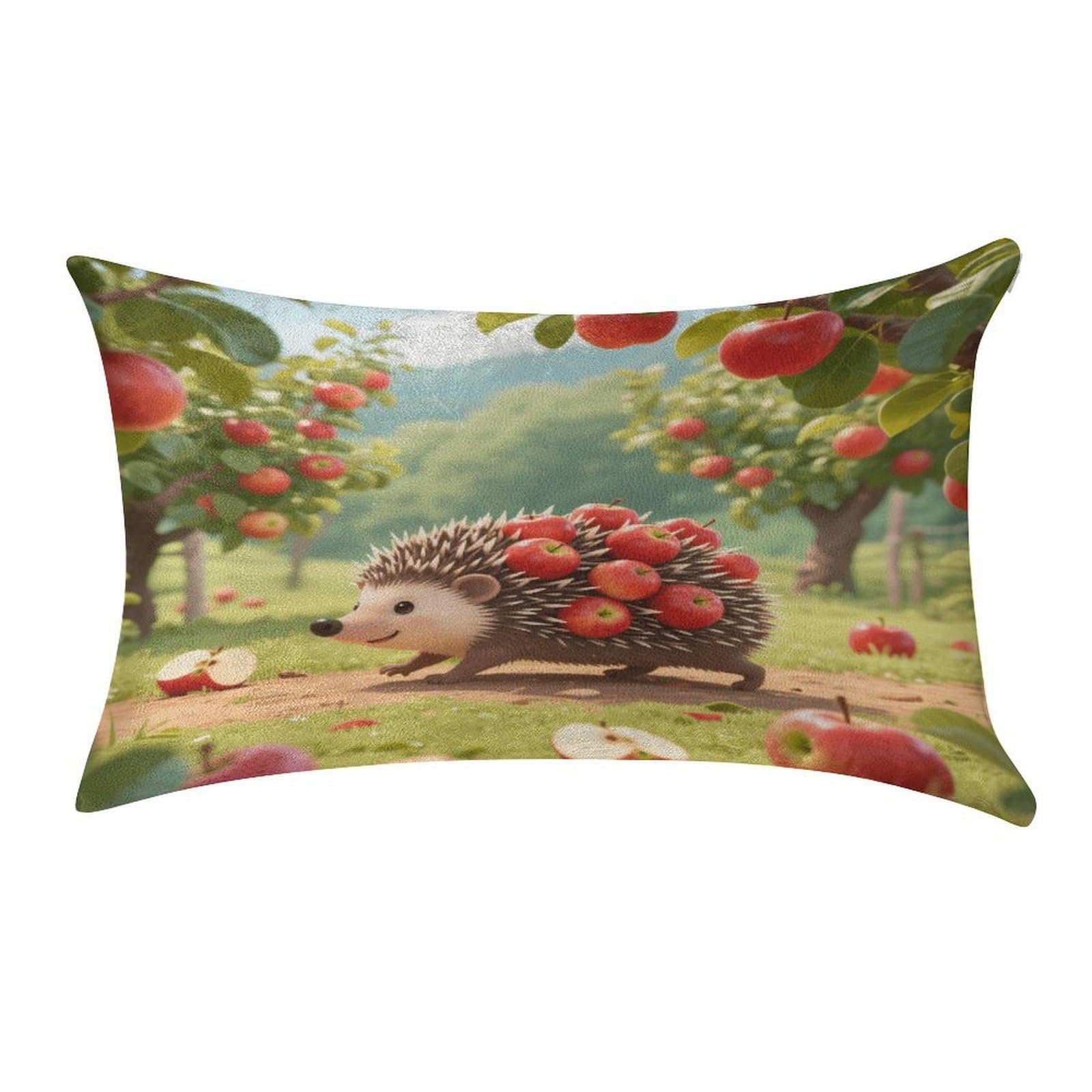 Fekiloot Style Hedgehog Collecting Apples Pillow Covers Home Decor Pillow Cases