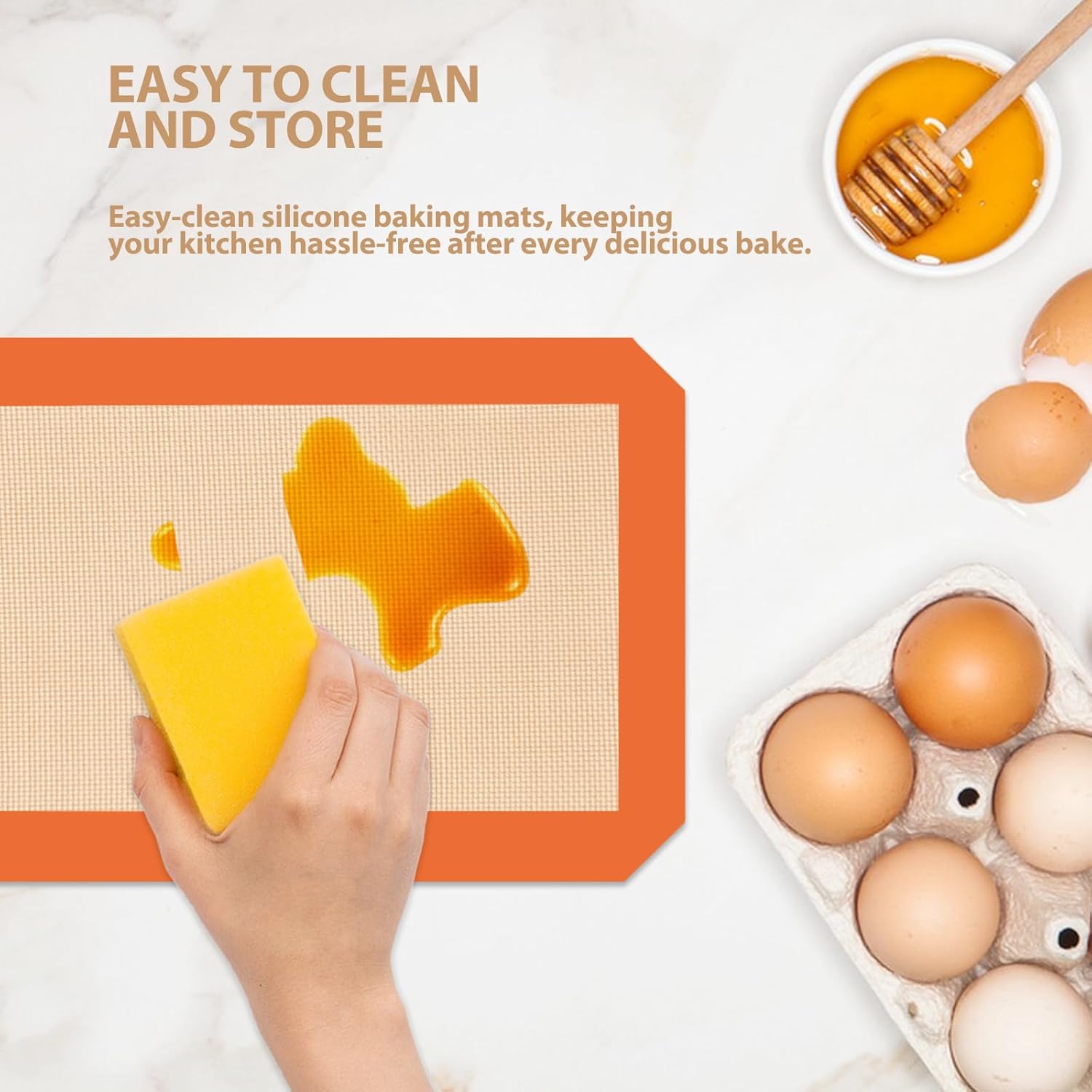 Silicone Baking Mat, Reble Silicone Oven Baking Sheet, Heat Resistant